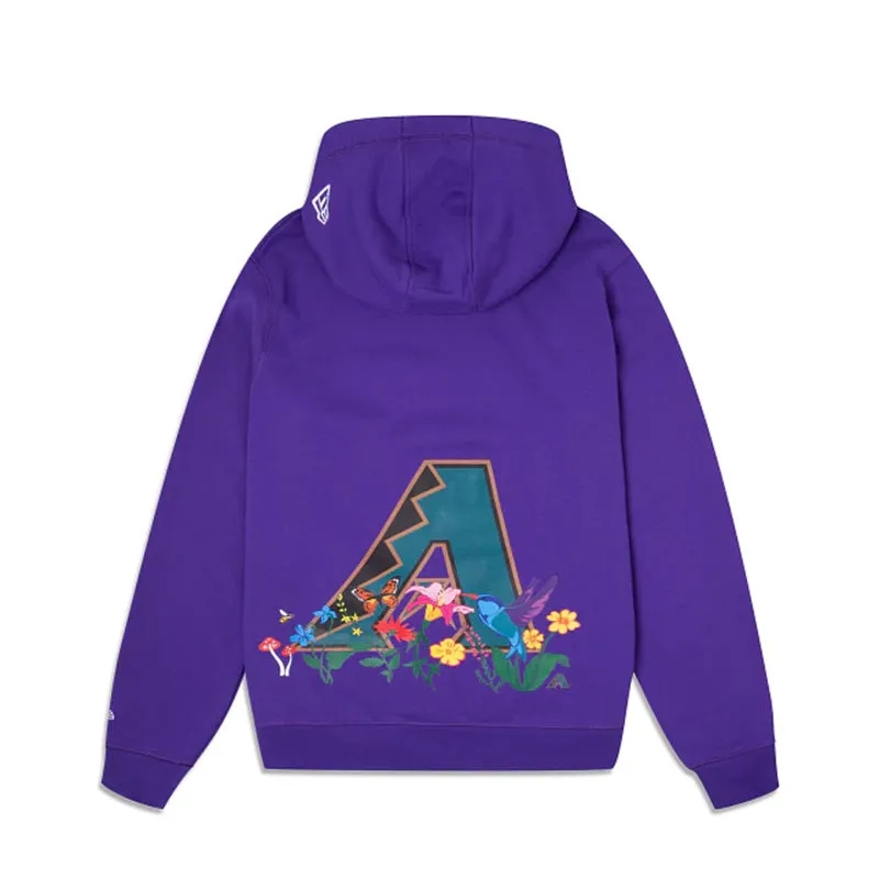 [13090814] Arizona Diamondbacks "Blooming" Purple Mens Pullover Hoodie