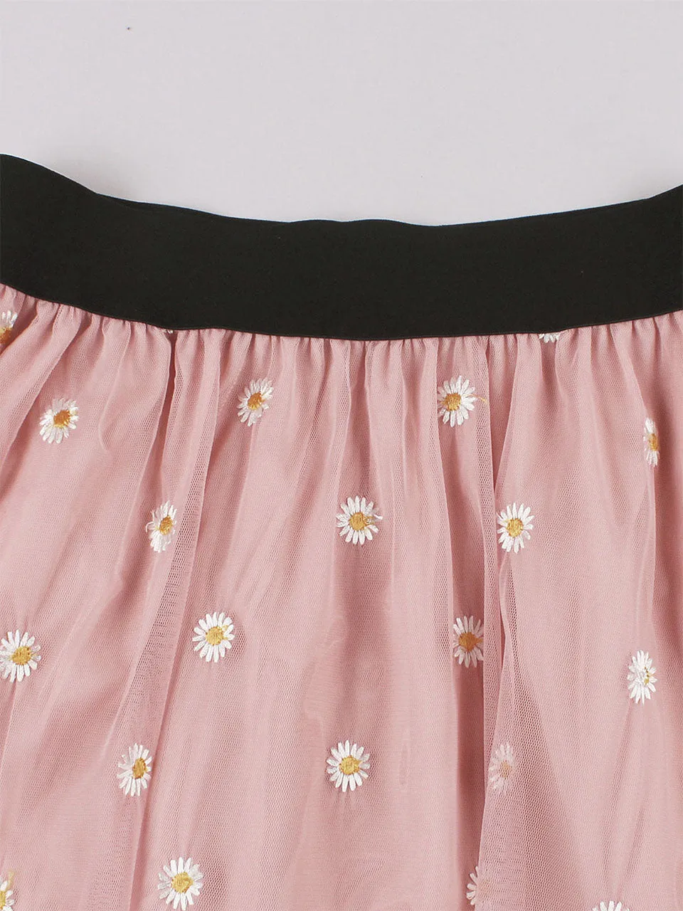 1950S Daisy High Wasit Pleated Swing Vintage Skirt