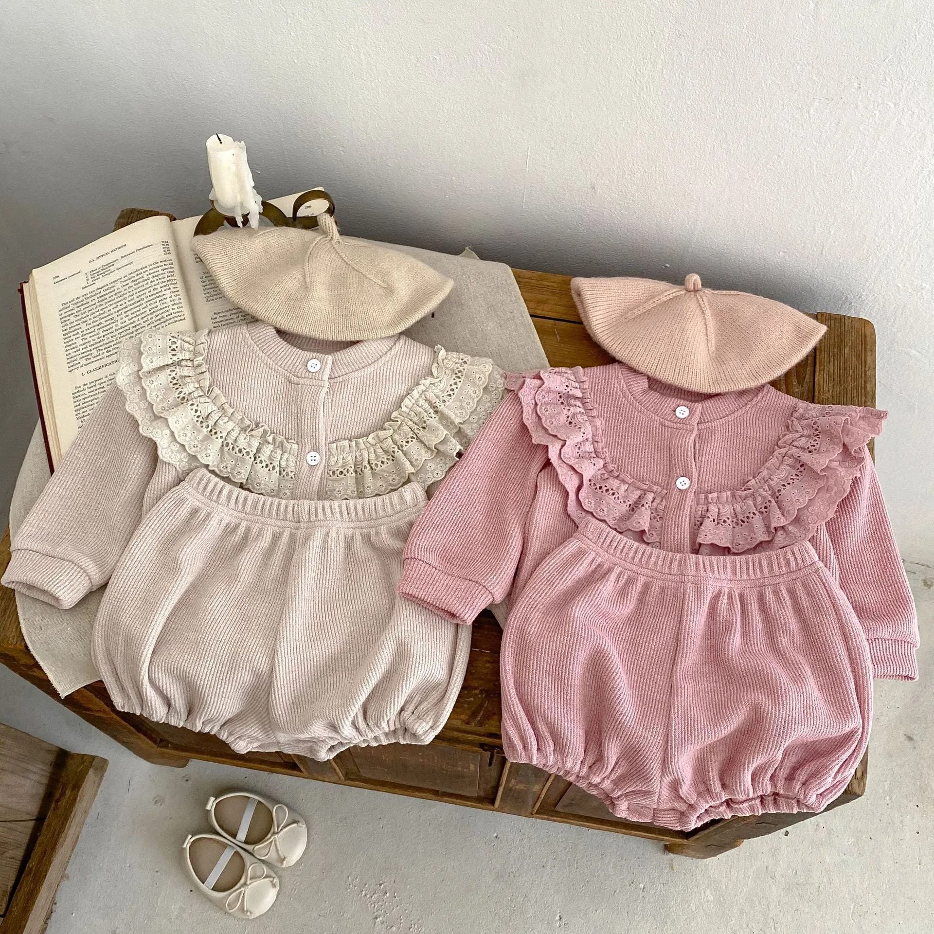 2 Pieces Set Baby Kid Girls Solid Color Tops And Shorts Wholesale 230828247