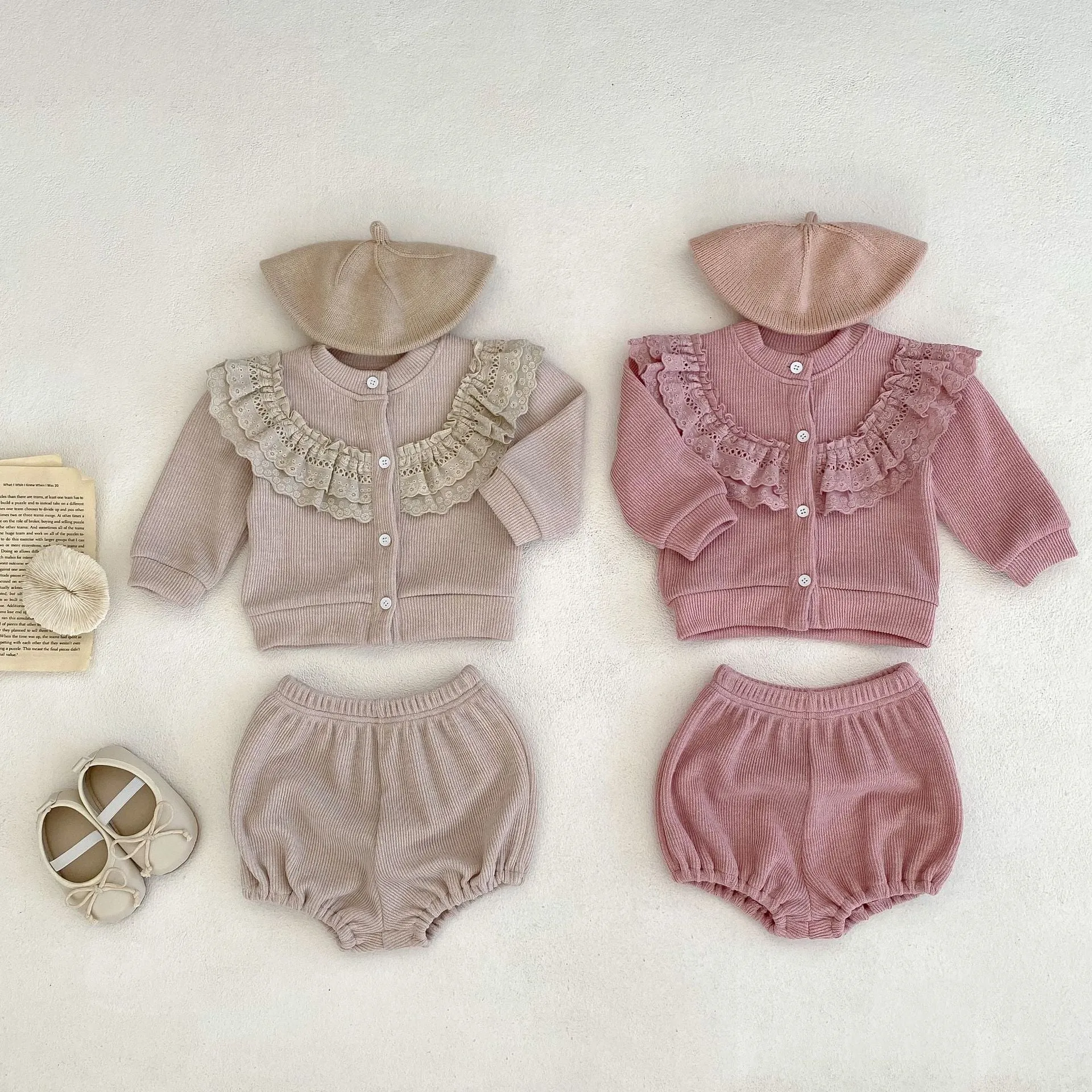 2 Pieces Set Baby Kid Girls Solid Color Tops And Shorts Wholesale 230828247