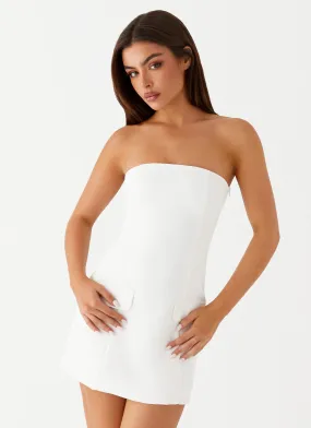 Allora Strapless Mini Dress - White