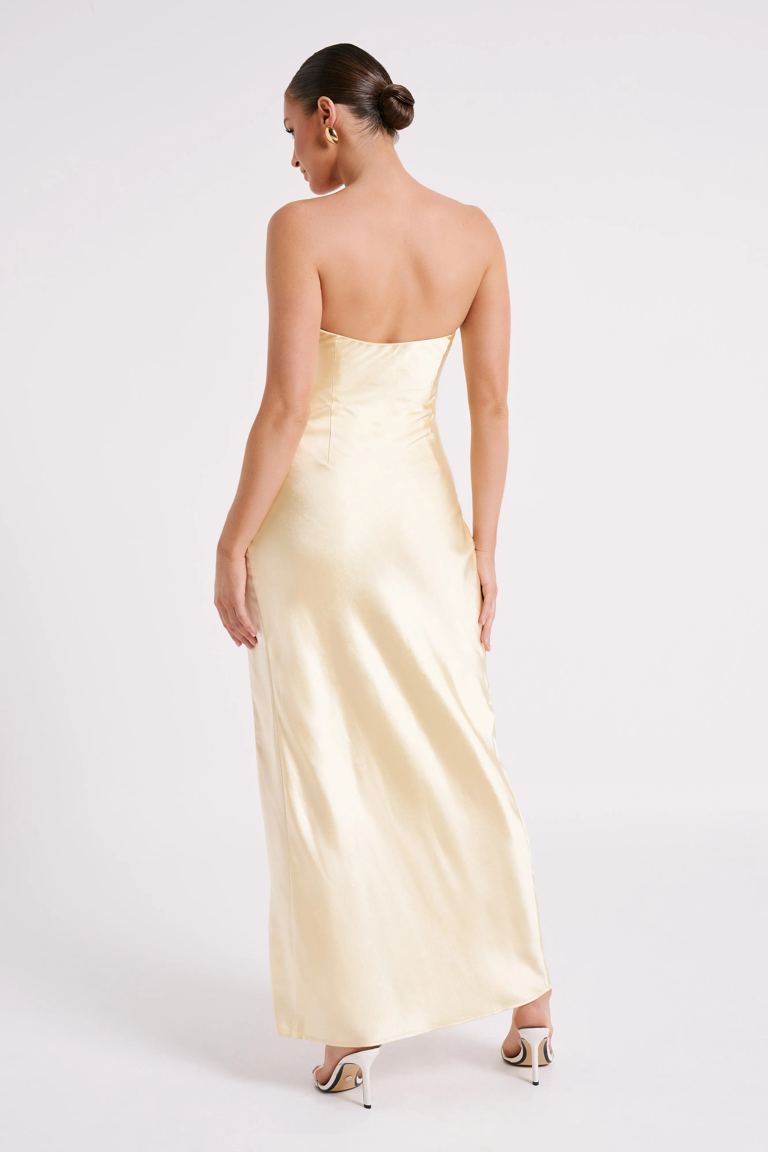 Aminah Draped Strapless Maxi Dress - Butter