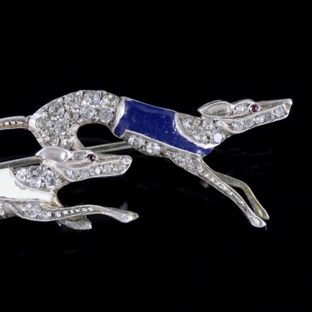 Antique Victorian Greyhound Brooch Silver Circa 1900