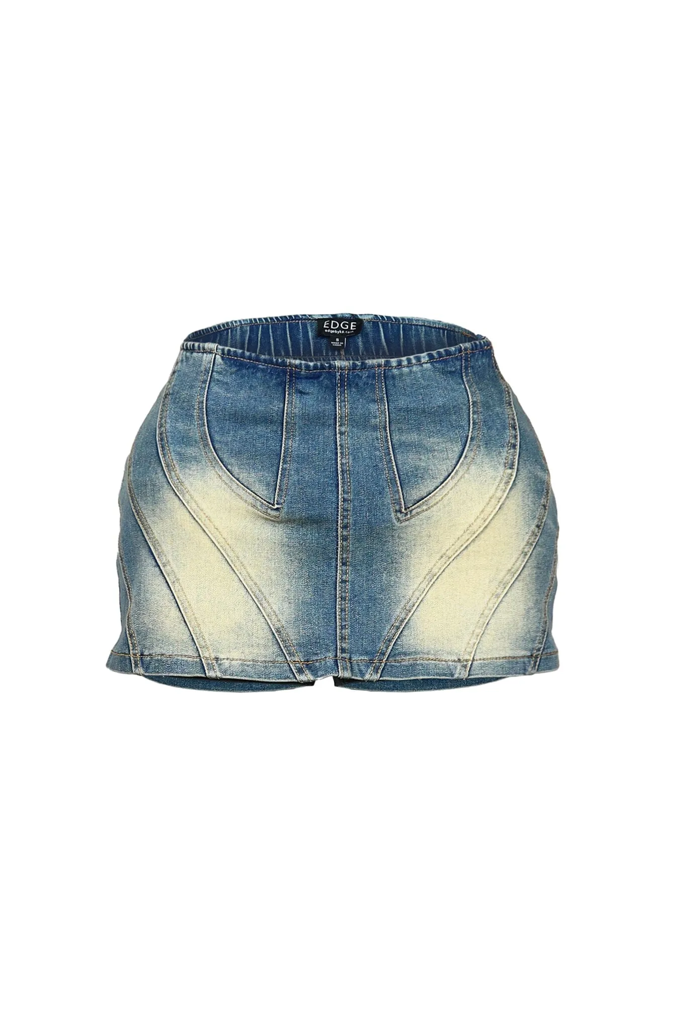 As You Please Washed Denim Mini Skort