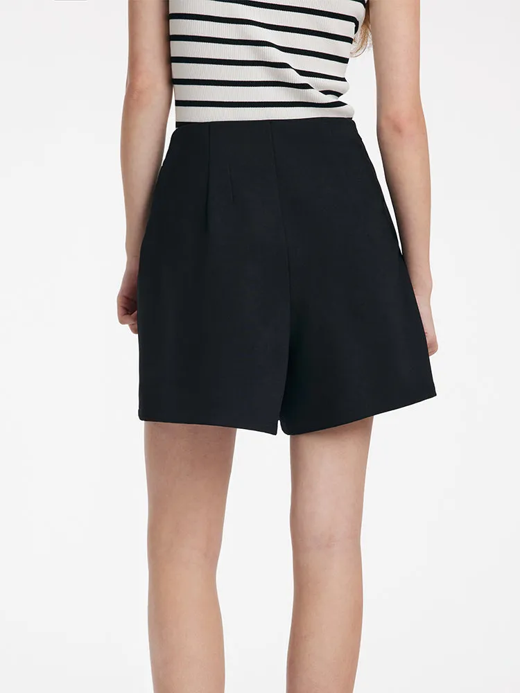 Asymmetric Ruched A-Line Skort