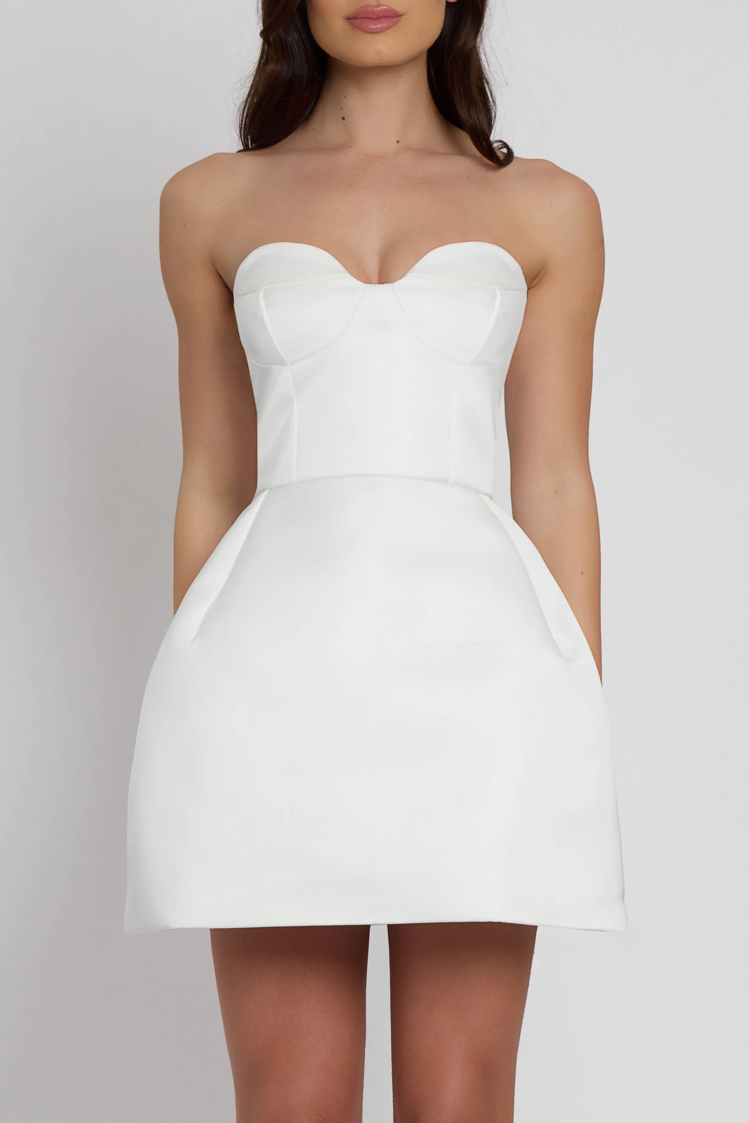 Baby Bustier Mini Dress - White