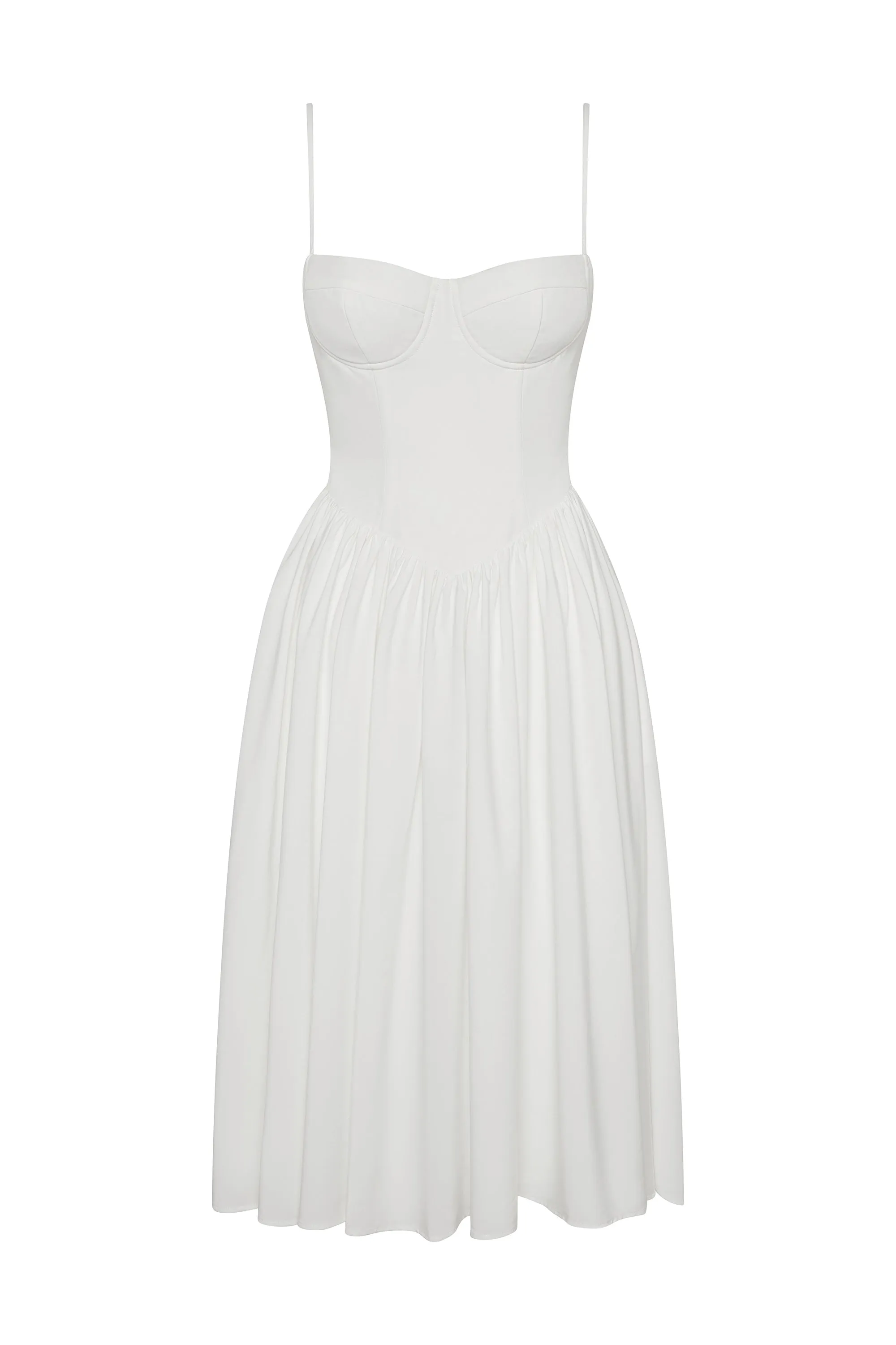 Ballerina Bustier Midi Dress - White