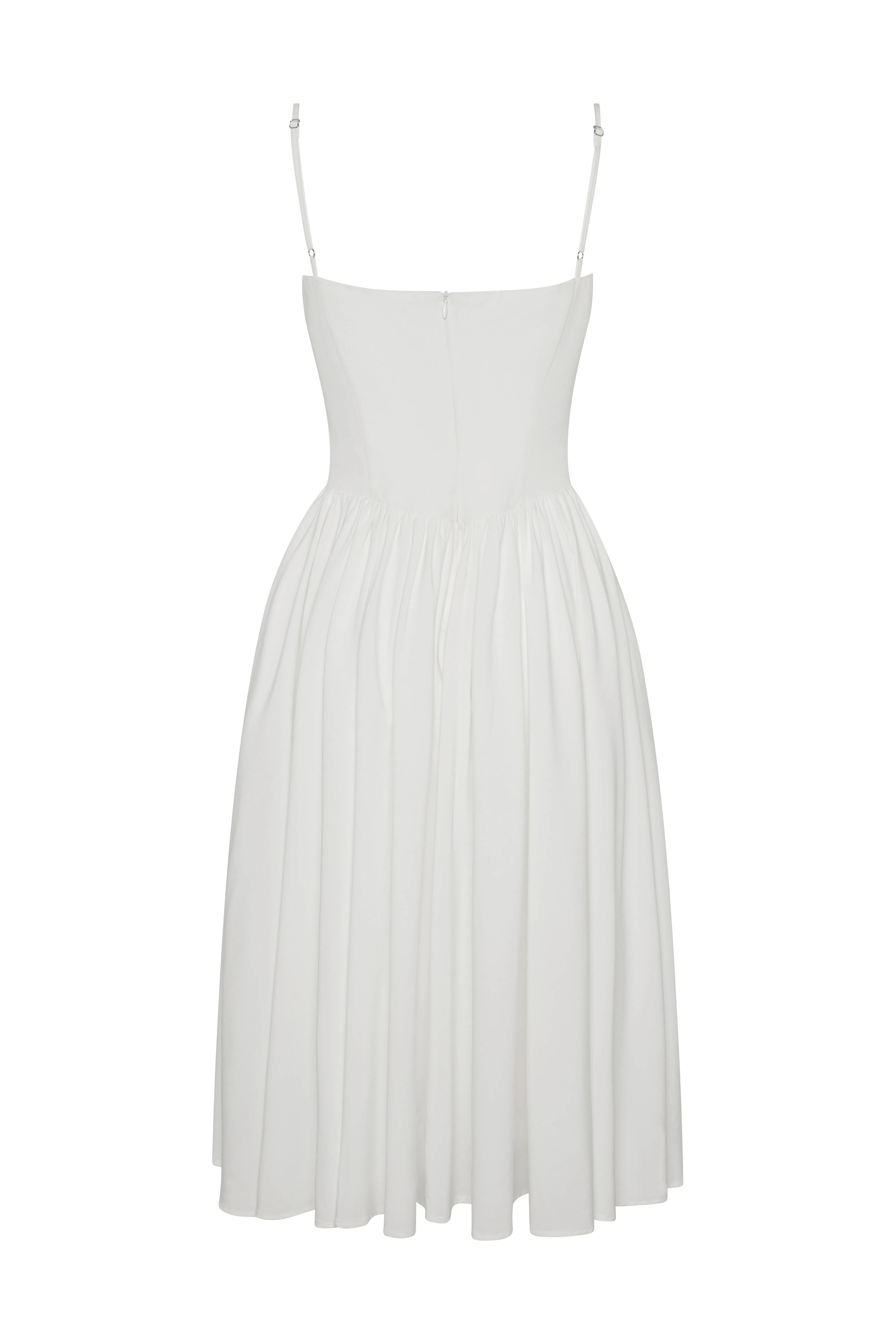 Ballerina Bustier Midi Dress - White