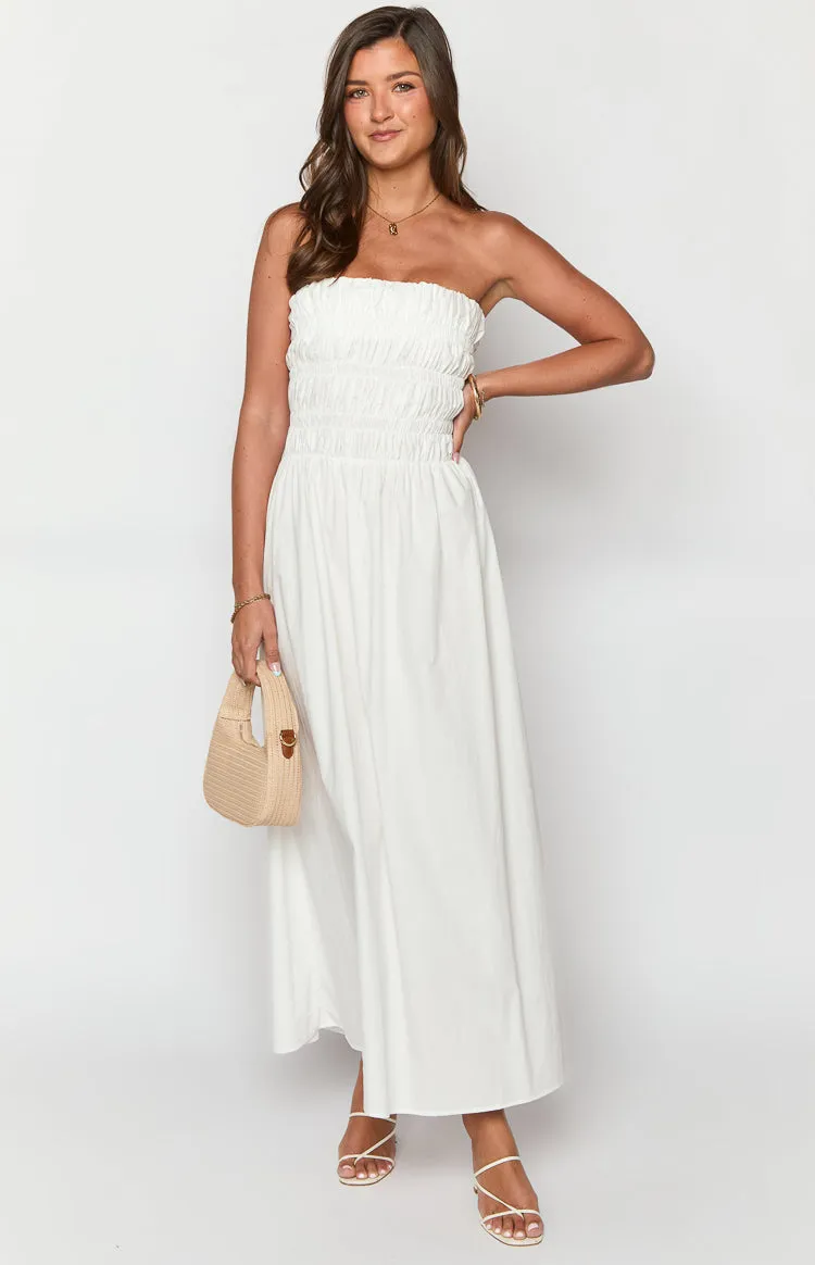 Benetti White Strapless Maxi Dress