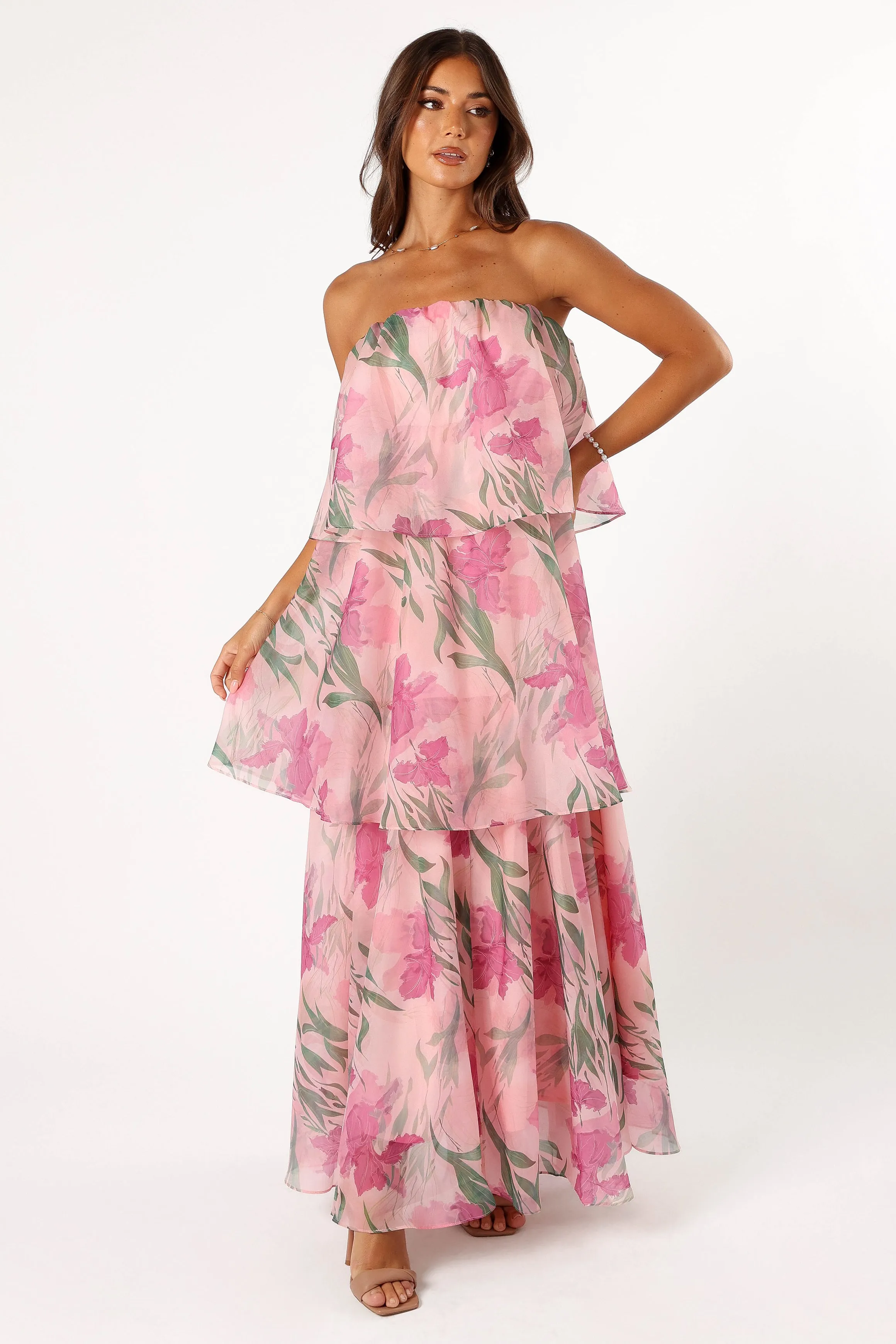 Bloom Strapless Maxi Dress - Pink Floral