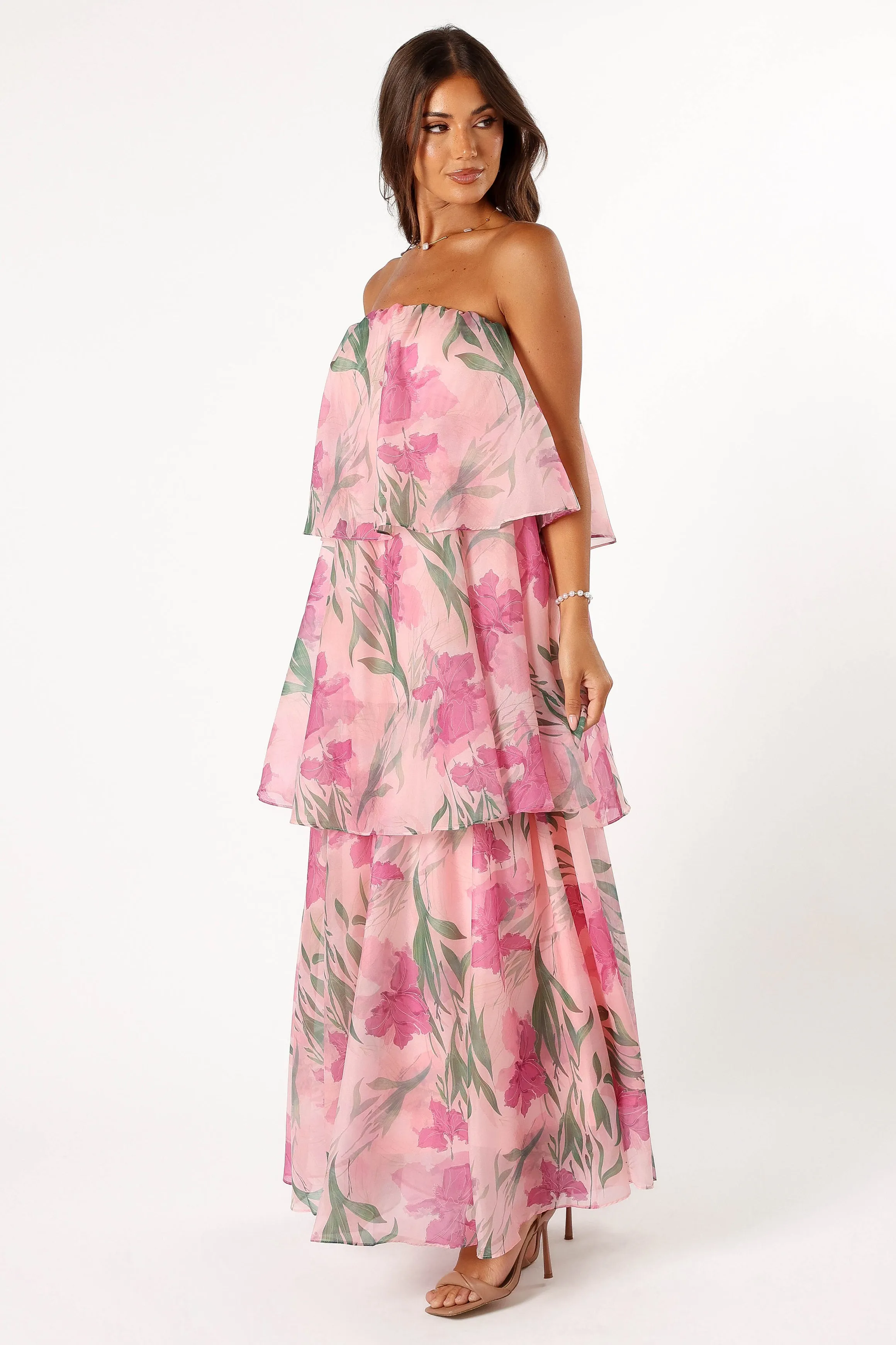 Bloom Strapless Maxi Dress - Pink Floral