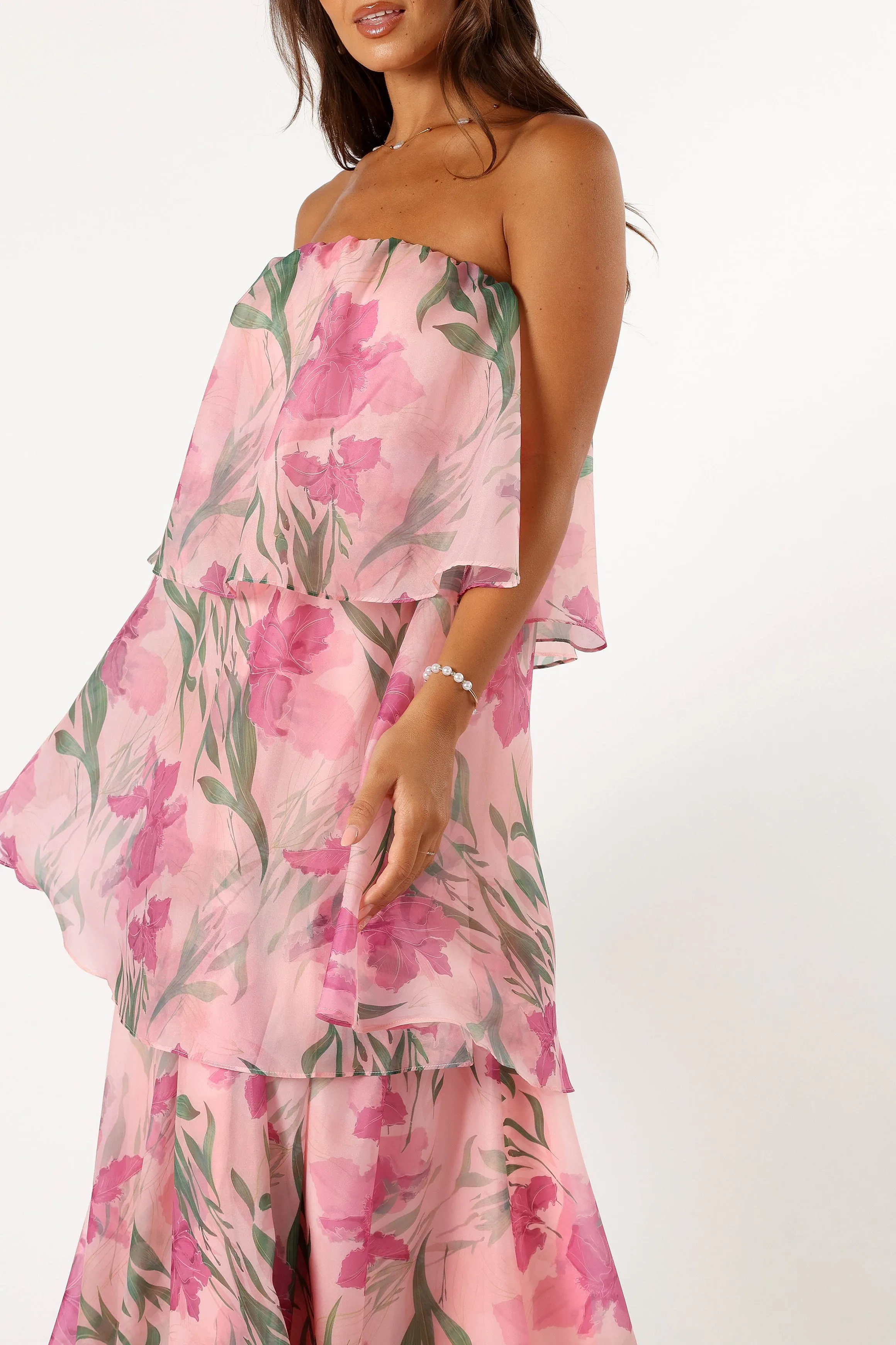 Bloom Strapless Maxi Dress - Pink Floral