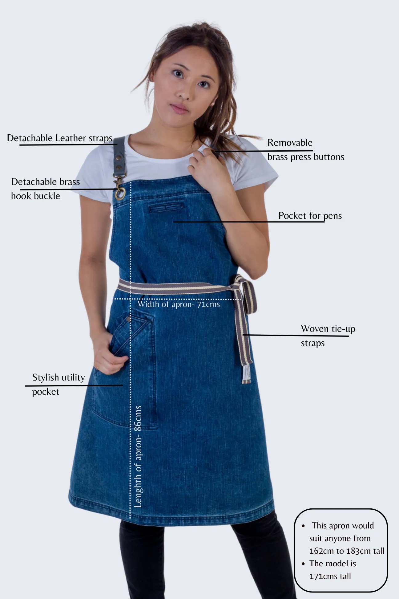 Blue Denim apron Swiss