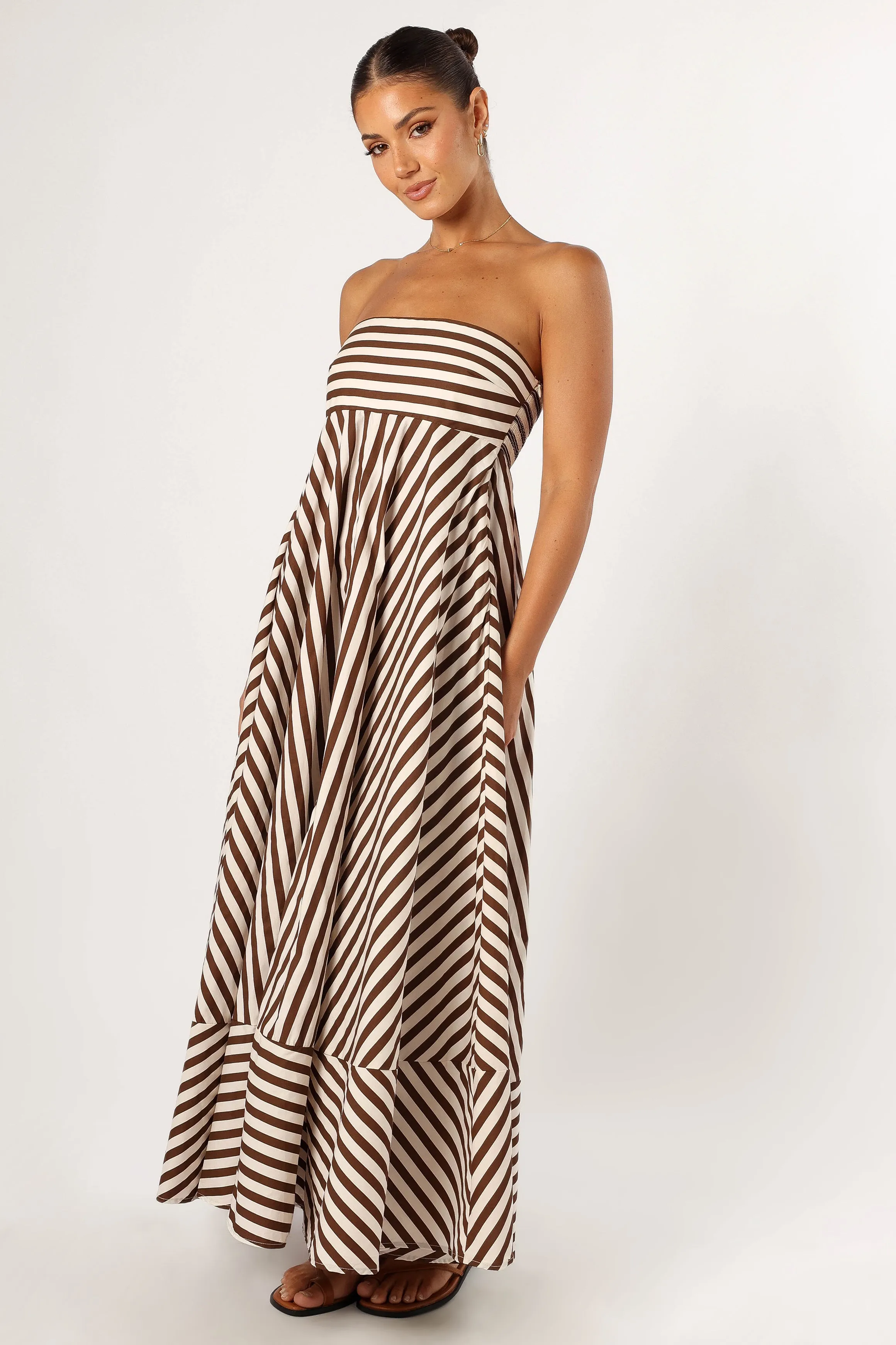 Bowie Strapless Maxi Dress - Chocolate