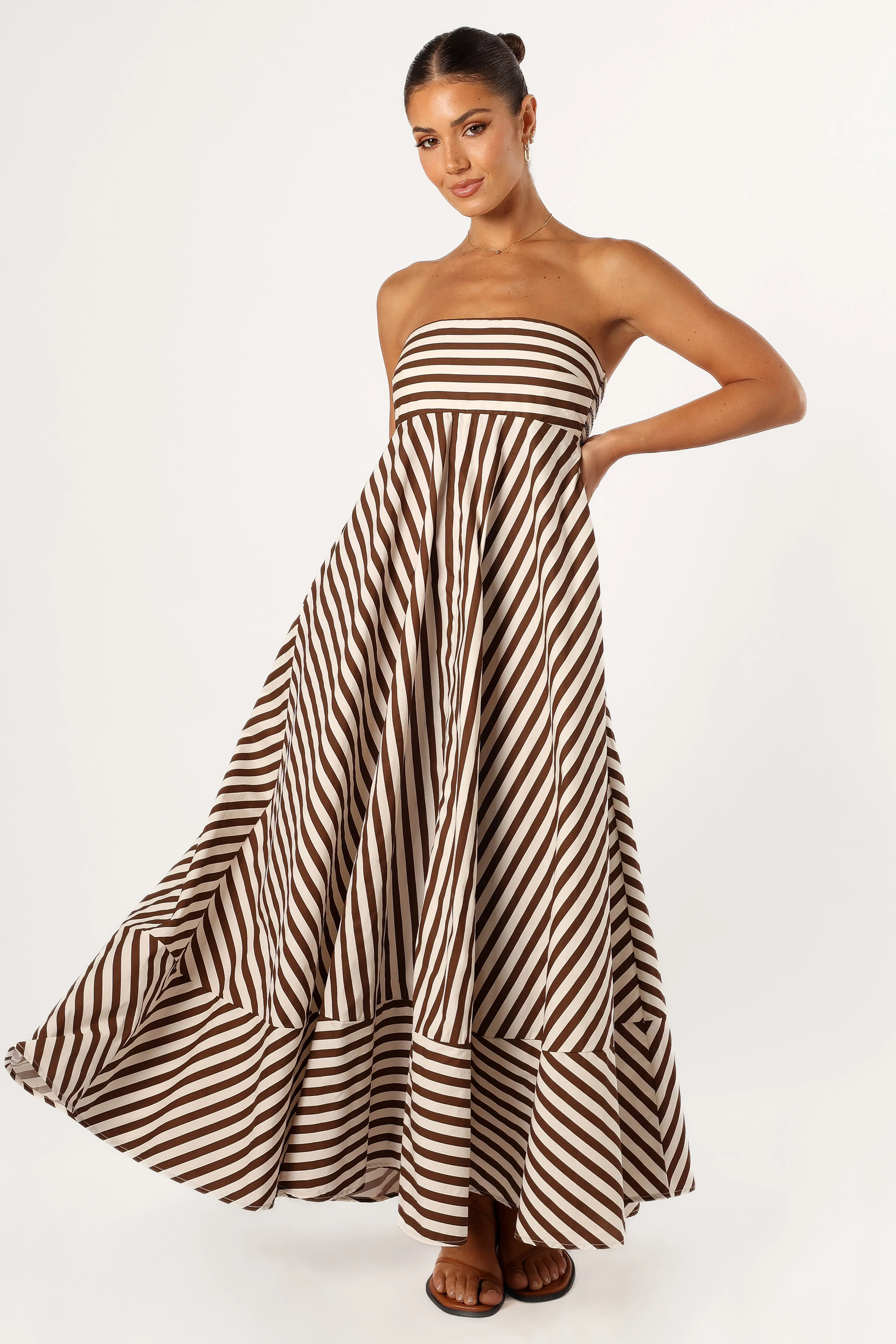 Bowie Strapless Maxi Dress - Chocolate