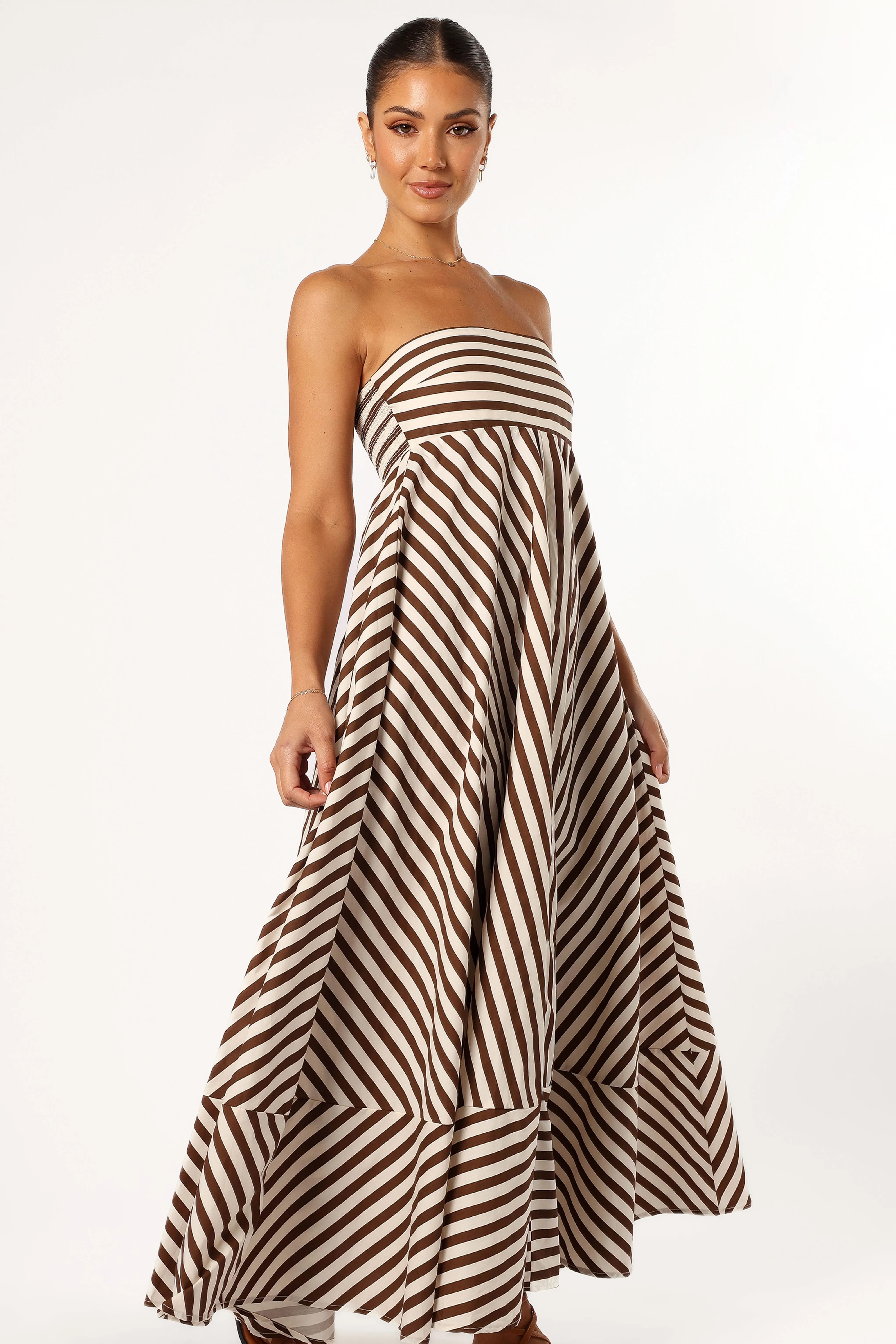 Bowie Strapless Maxi Dress - Chocolate