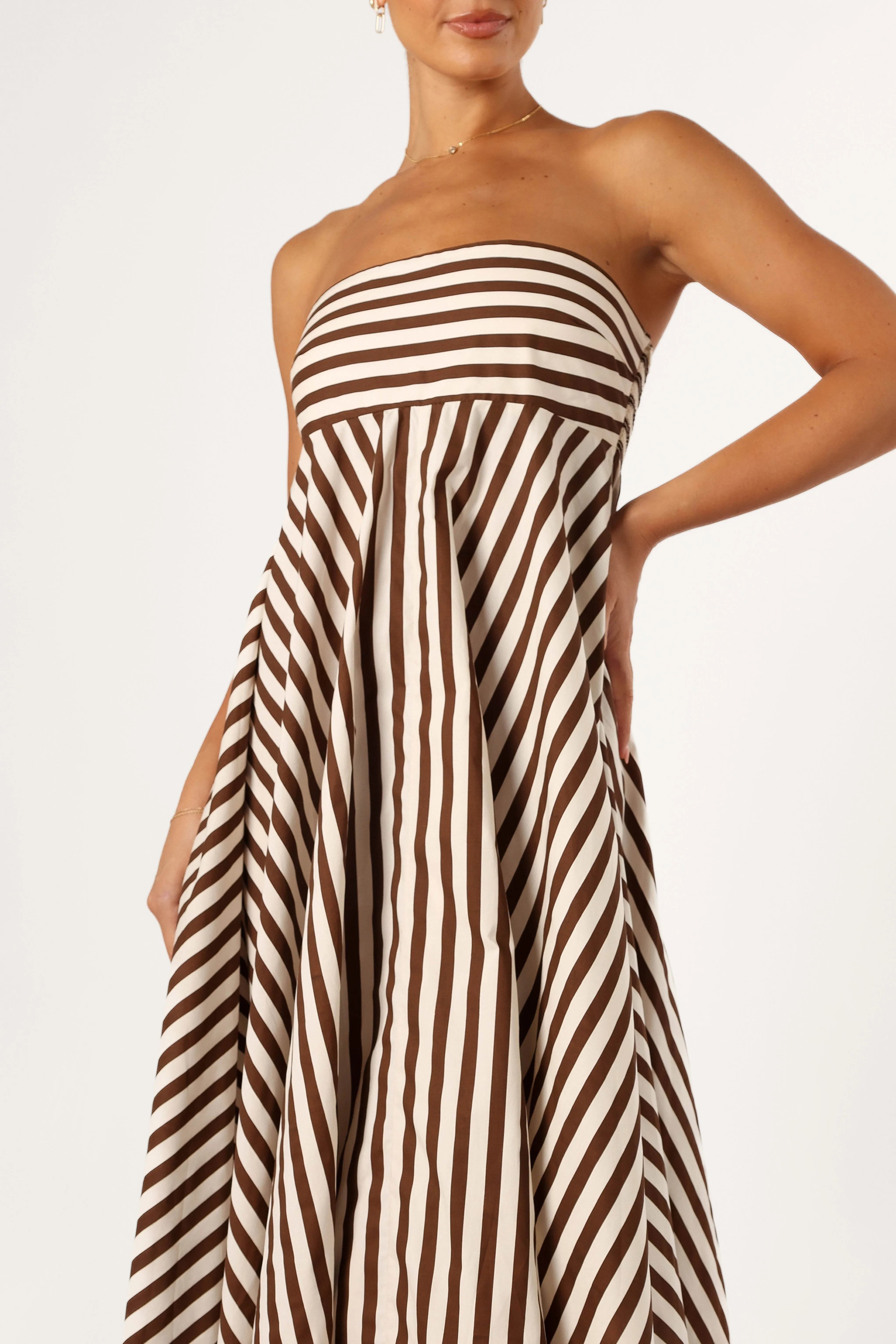 Bowie Strapless Maxi Dress - Chocolate