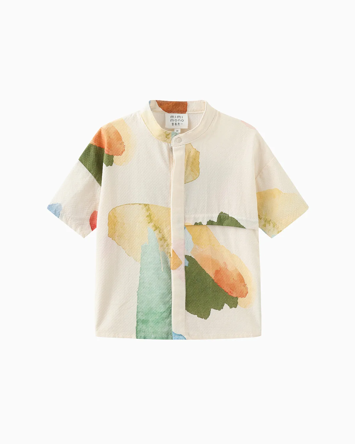 Boy's Pleated Shirt -  Ivory Palette