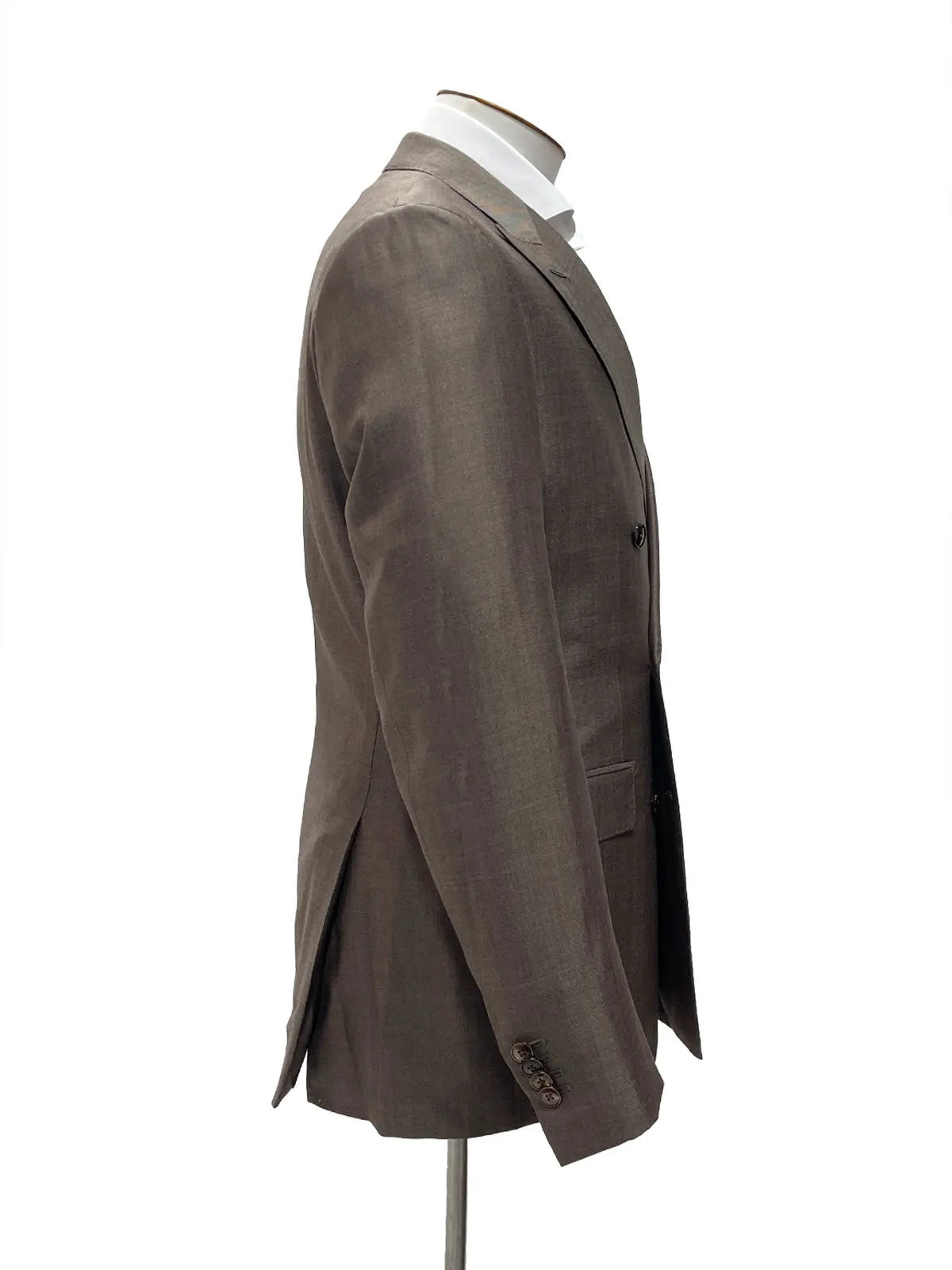 Brown Wool & Silk Double Breasted Suit