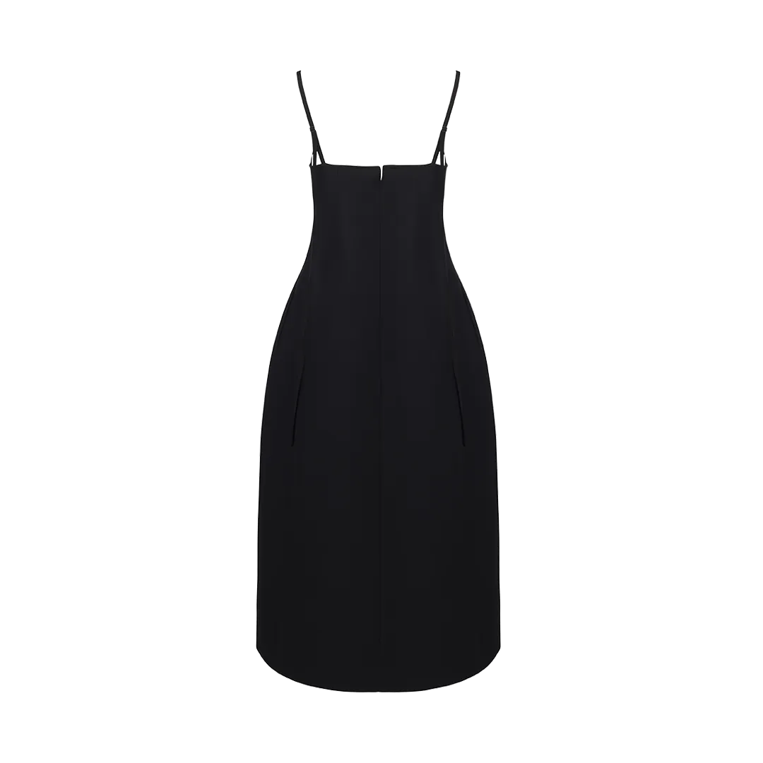 Bustier Cut Sleeveless Midi Dress