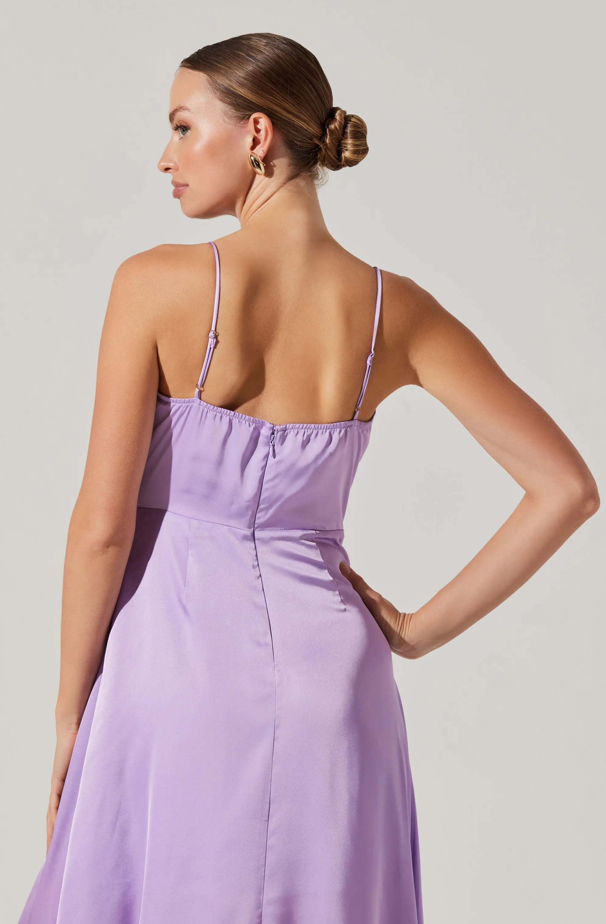 Bustier Satin Midi Dress