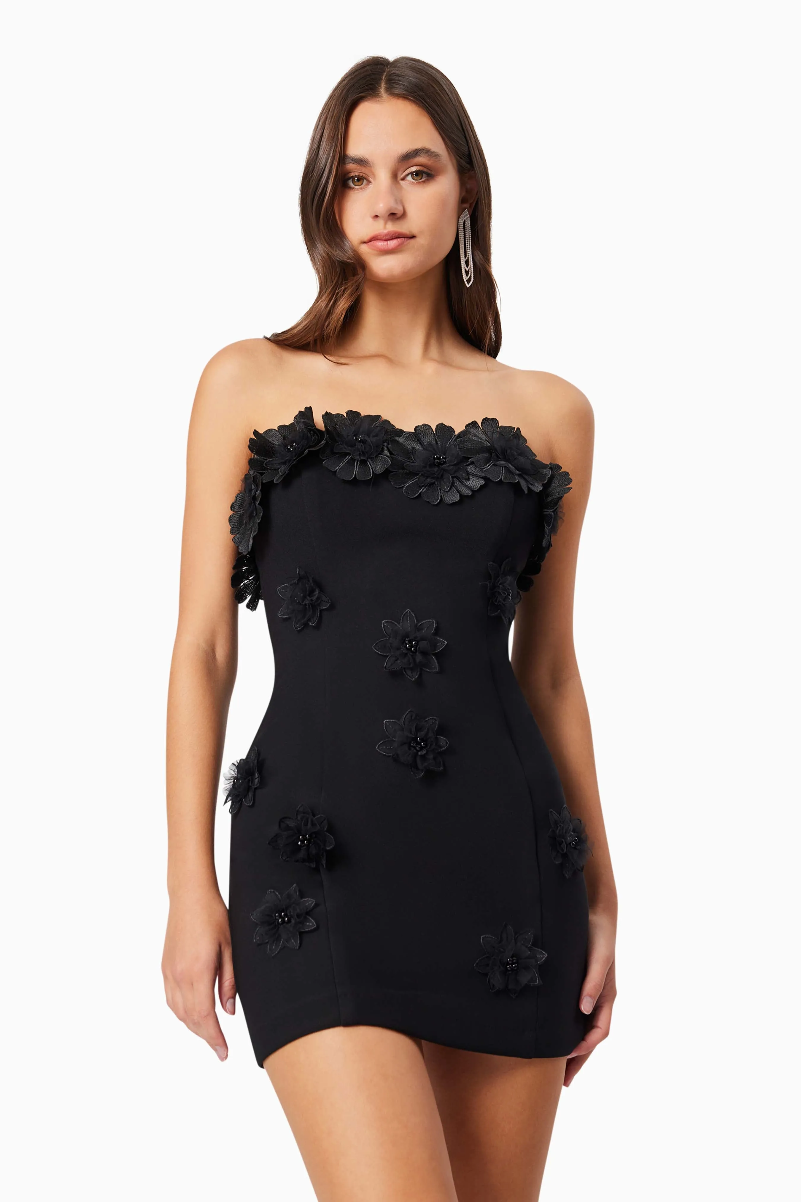 Charlotte Strapless Mini Dress in Black