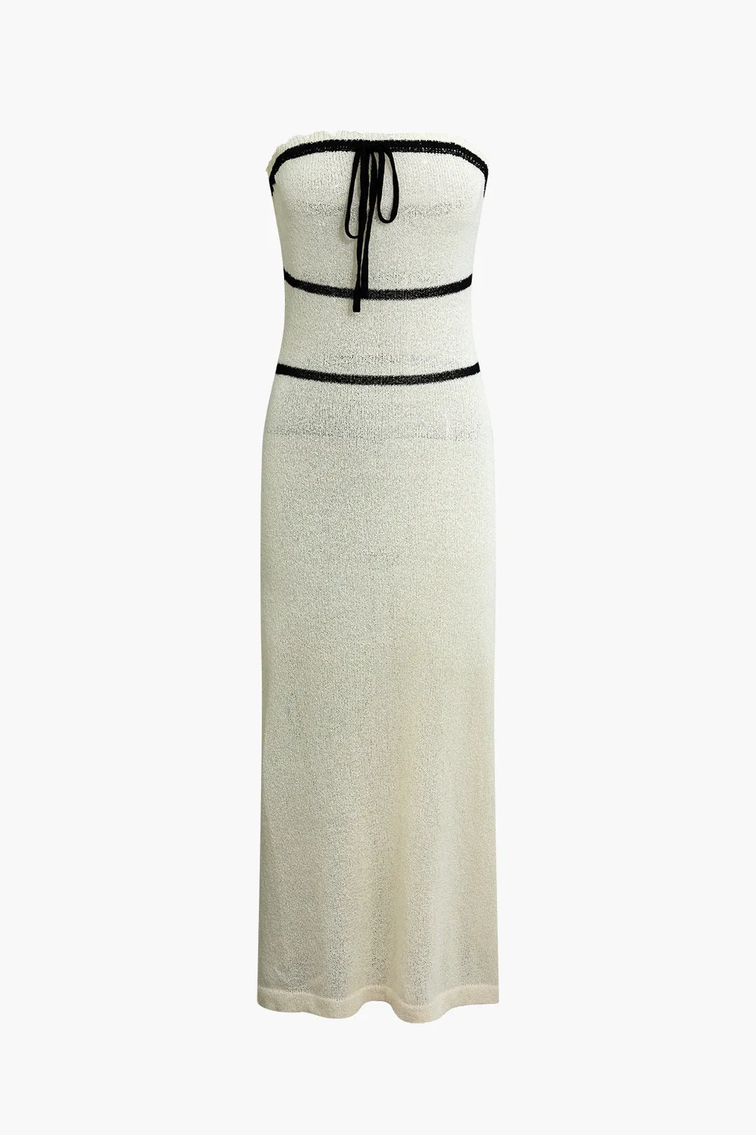 Contrast Strapless Midi Dress