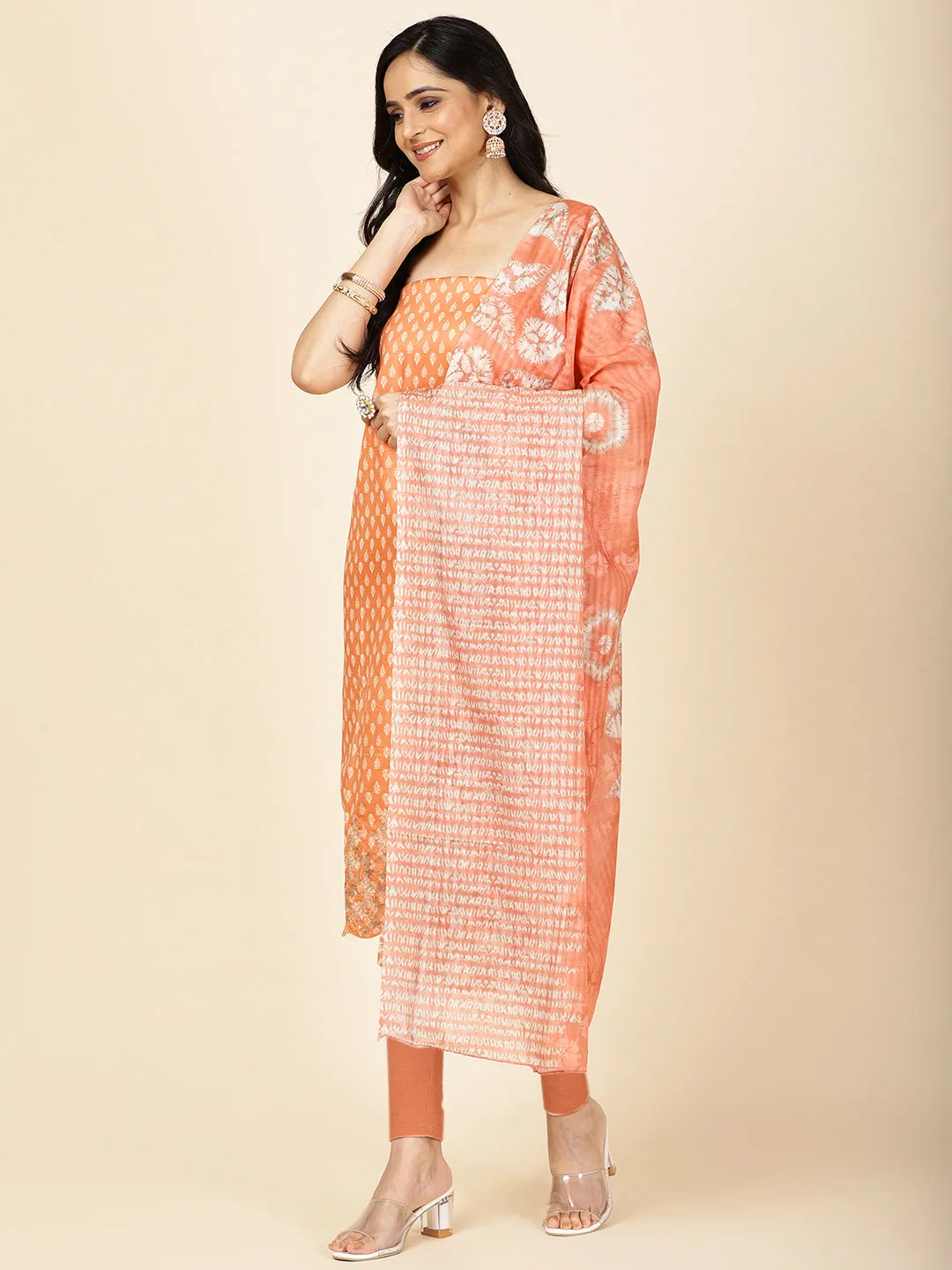 Cotton Printed Cotton Unstitched Suit