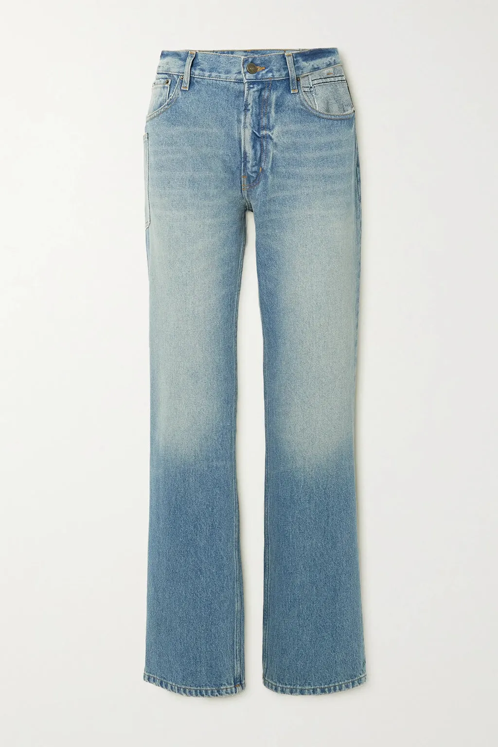 CUT-OUT LOW RISE STRAIGHT-LEG BOYFRIEND JEANS