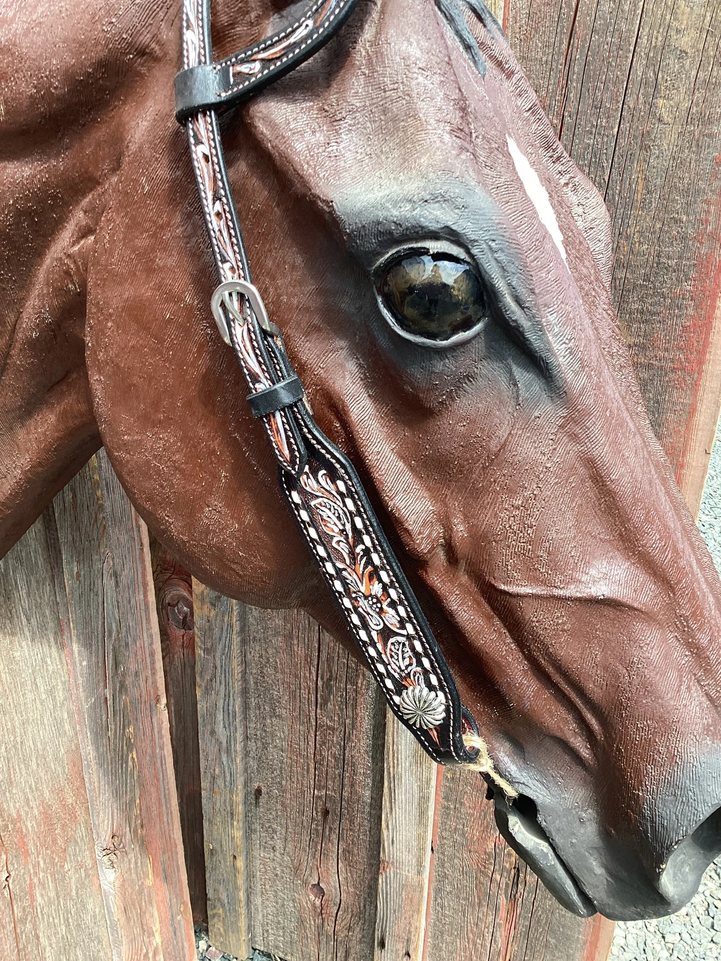 Dark Oiled Single Ear Headstall