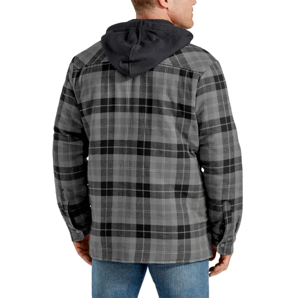 Dickies Flannel Hooded Shirt Jacket - Slate Graphic Plaid