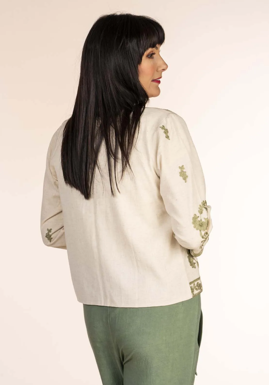 Embroidered Linen Jacket