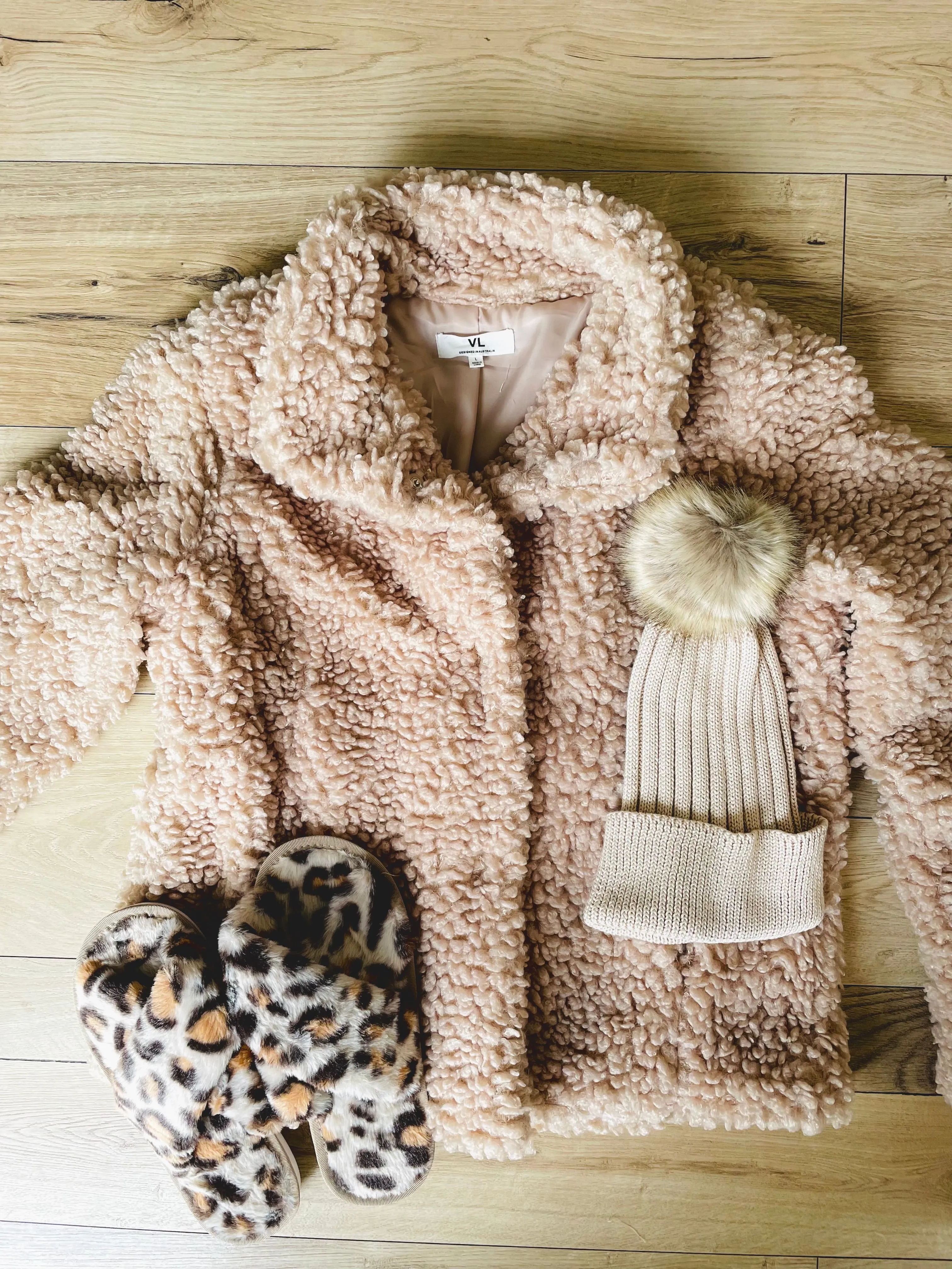 Felicity Faux Fur Jacket- Beige