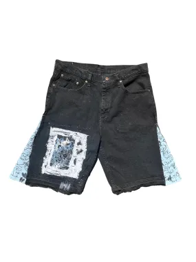 Flared Denim Shorts