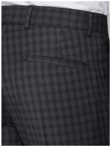 Gibson Grey Mini Check Slim Fit Suit Trousers