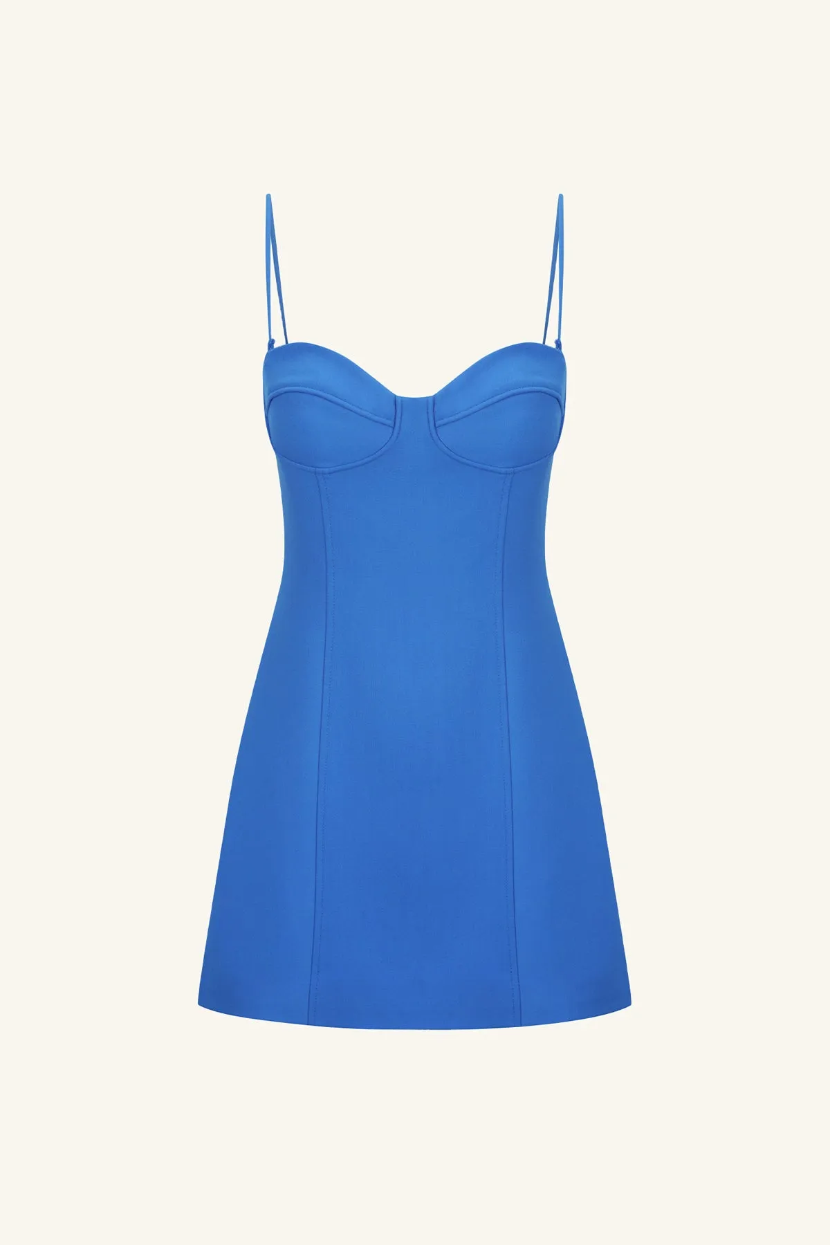 IRENA STRAPLESS CORDED BUSTIER MINI DRESS - COBALT