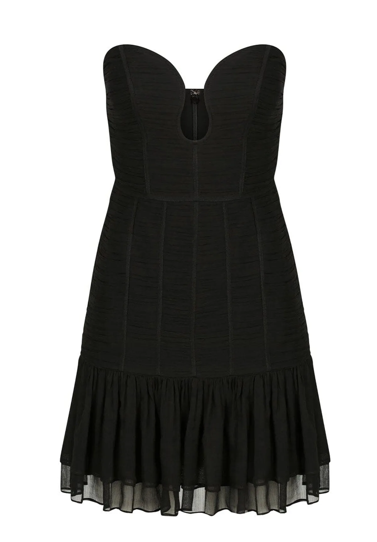 Isola Strapless Ruched Mini Dress Black