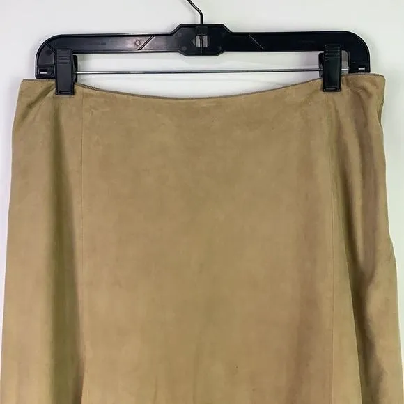 Lafayette148tan suede asymmetrical skirt