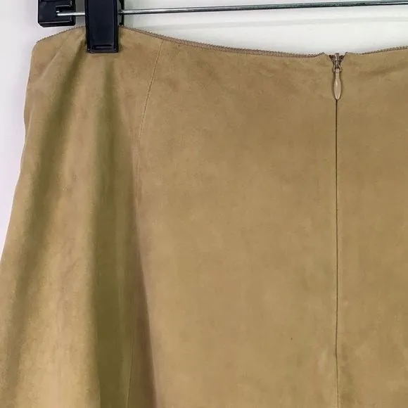 Lafayette148tan suede asymmetrical skirt