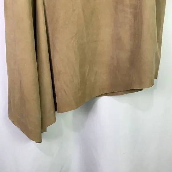 Lafayette148tan suede asymmetrical skirt