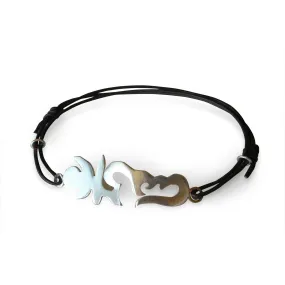 Leather and Sterling Silver Karma Accelerator Ohm Mani Padme Hum Bracelet to attain Enlightenment