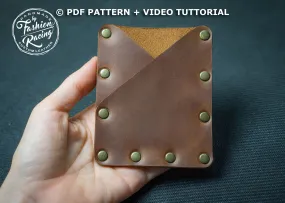 LEATHER PATTERN | Leather Card Pouch, PDF Pattern, Video Tutorial, DIY