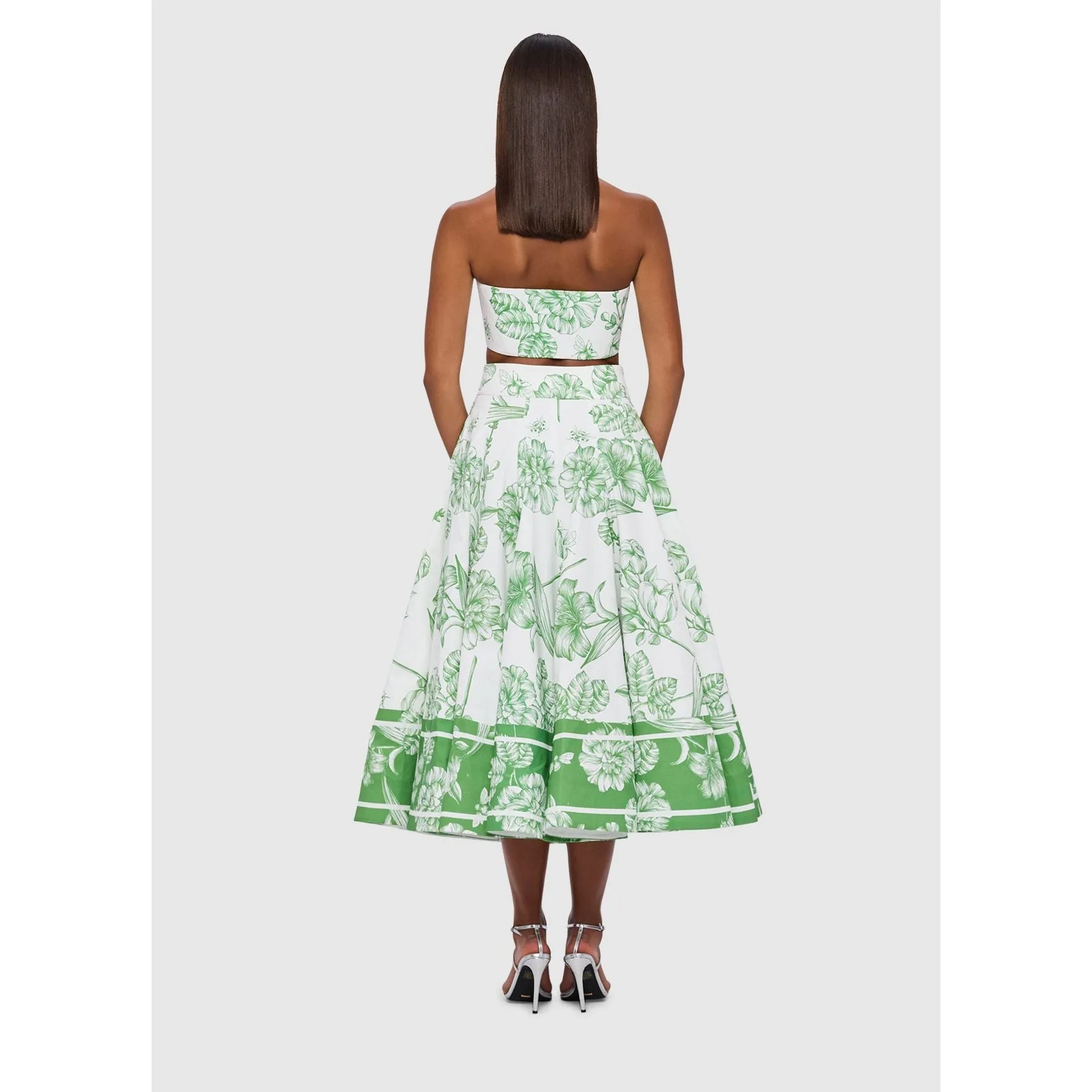 Leo Lin Chelsey Bustier and Myla Midi Skirt - Harmony Print in Celadon