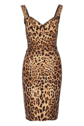 Leopard Bustier Silk Blend Mini Dress