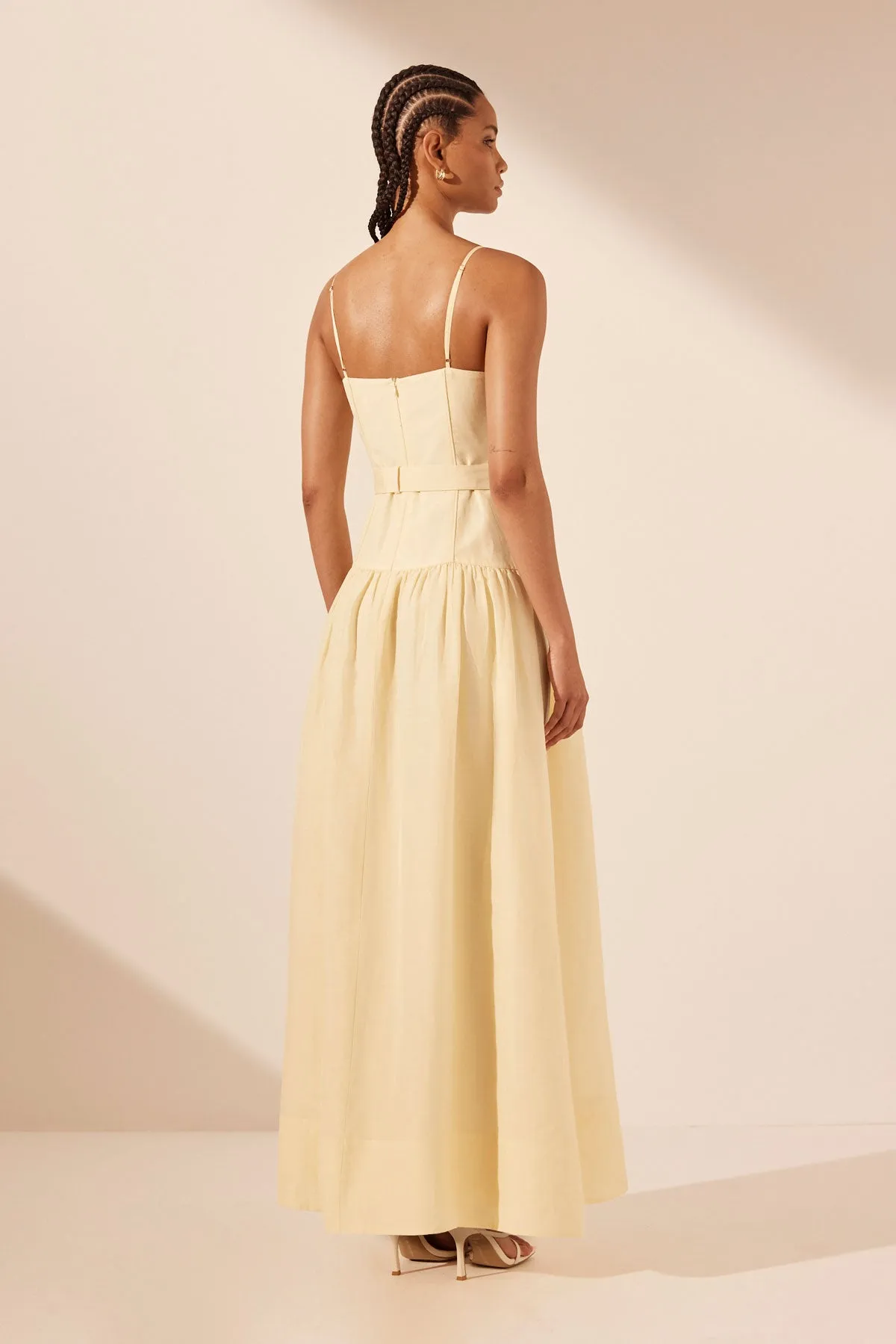 LIMON PANELLED BUSTIER MAXI DRESS