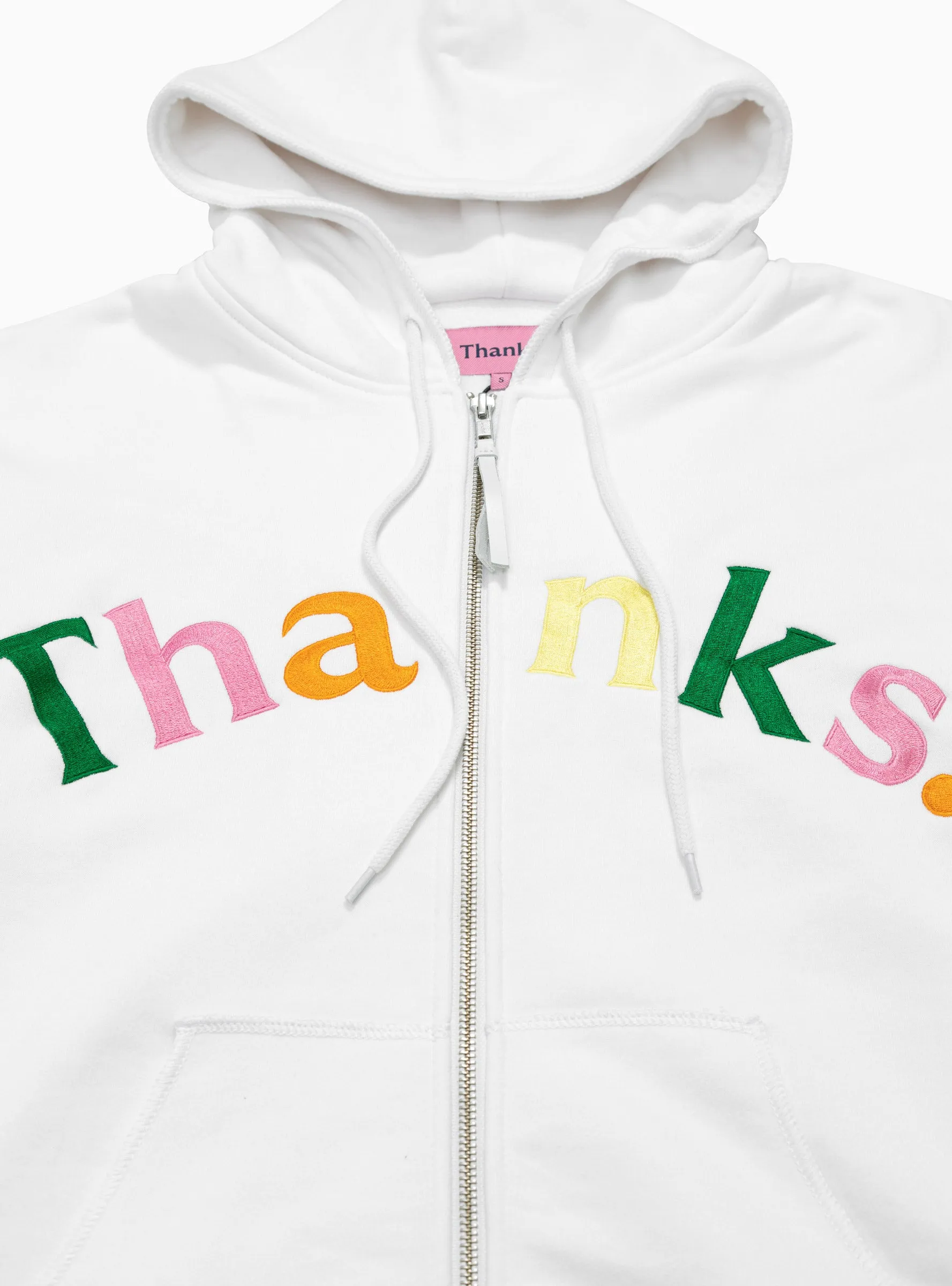 Logo Embroidered Hoodie White & Multi