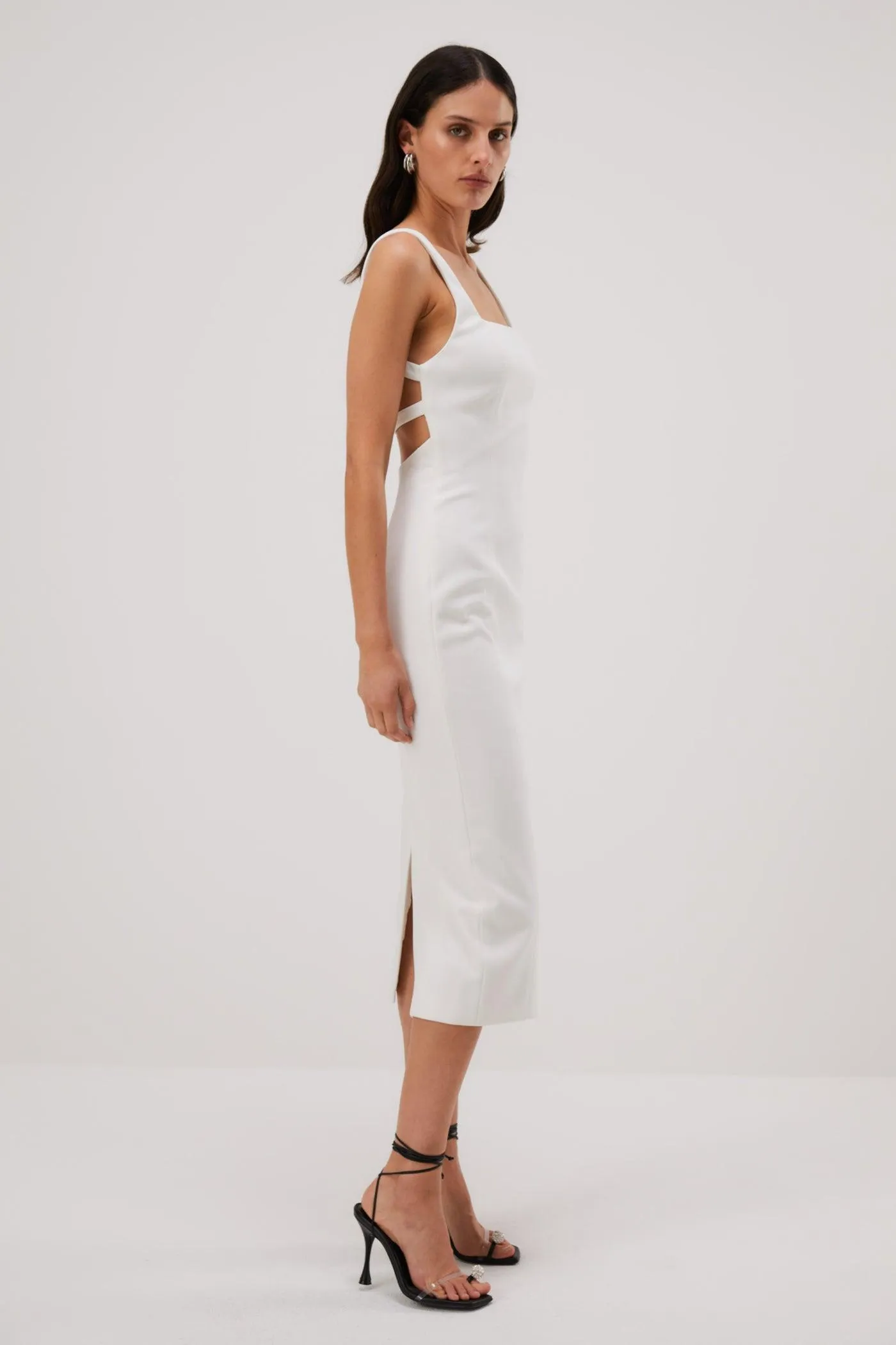 Misha Beck Bonded Midi Dress - Ivory