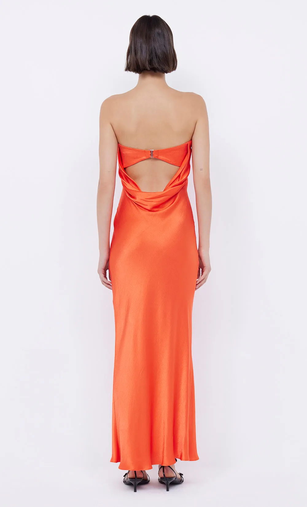 MOON DANCE STRAPLESS DRESS - FIRE RED