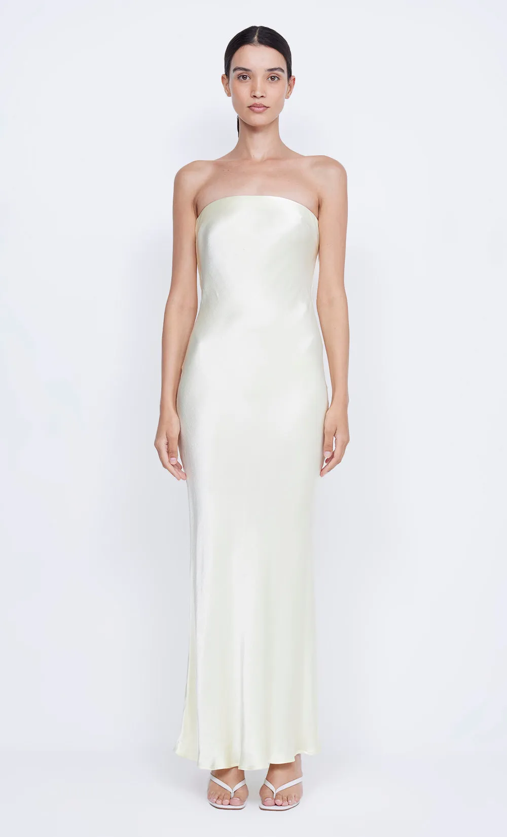 MOON DANCE STRAPLESS DRESS - ICE YELLOW