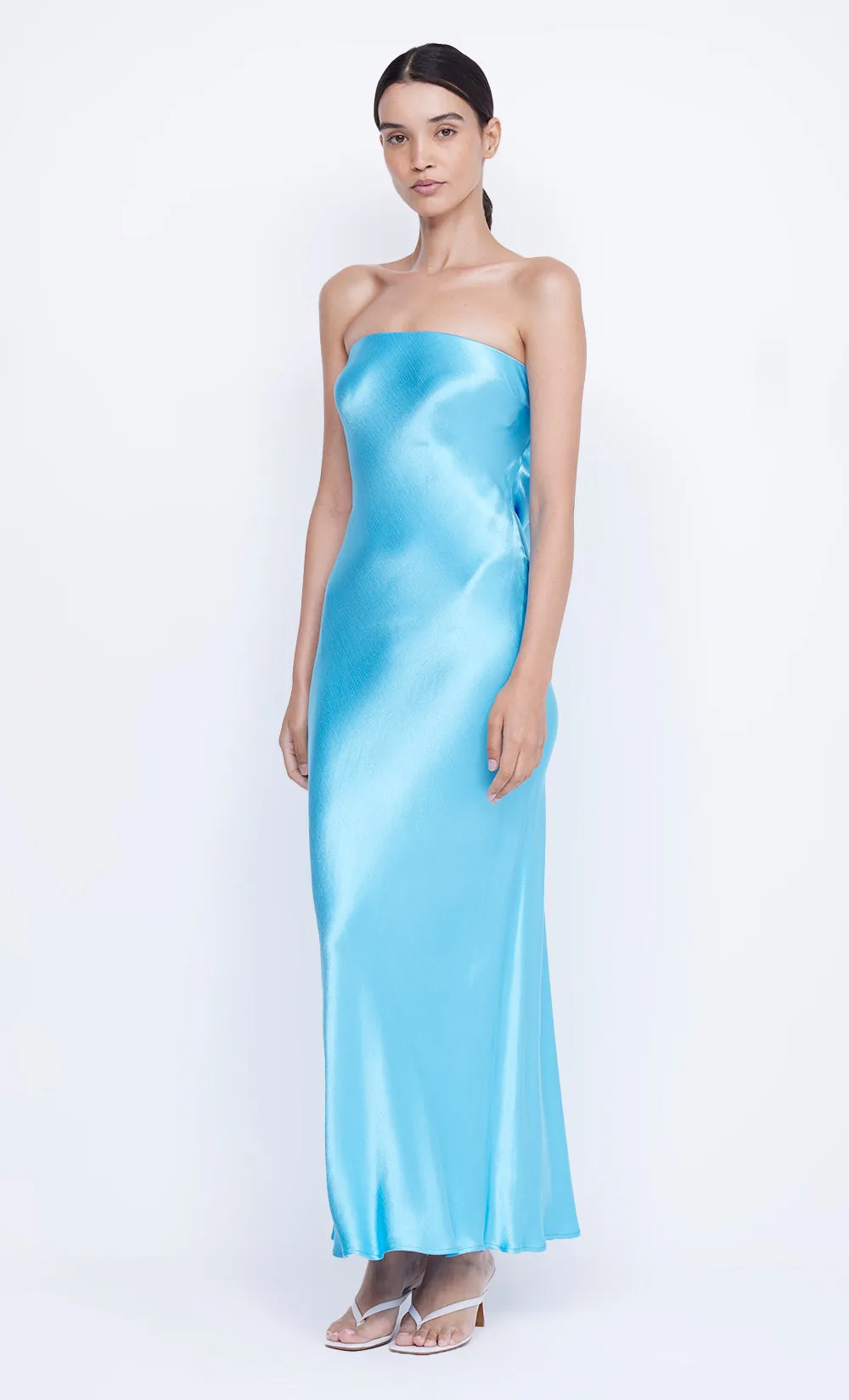 MOON DANCE STRAPLESS DRESS - TOPAZ BLUE